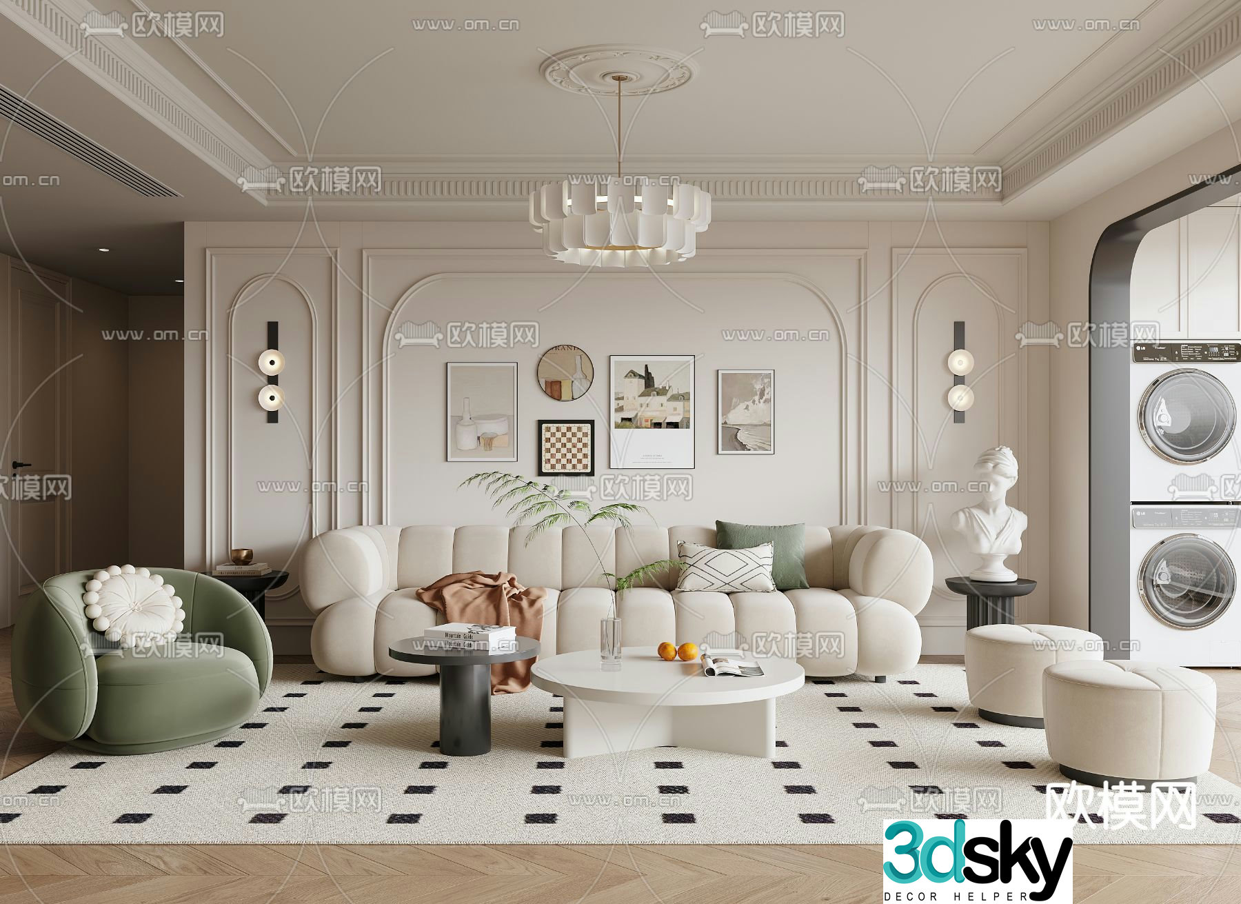 French living room 3d model
