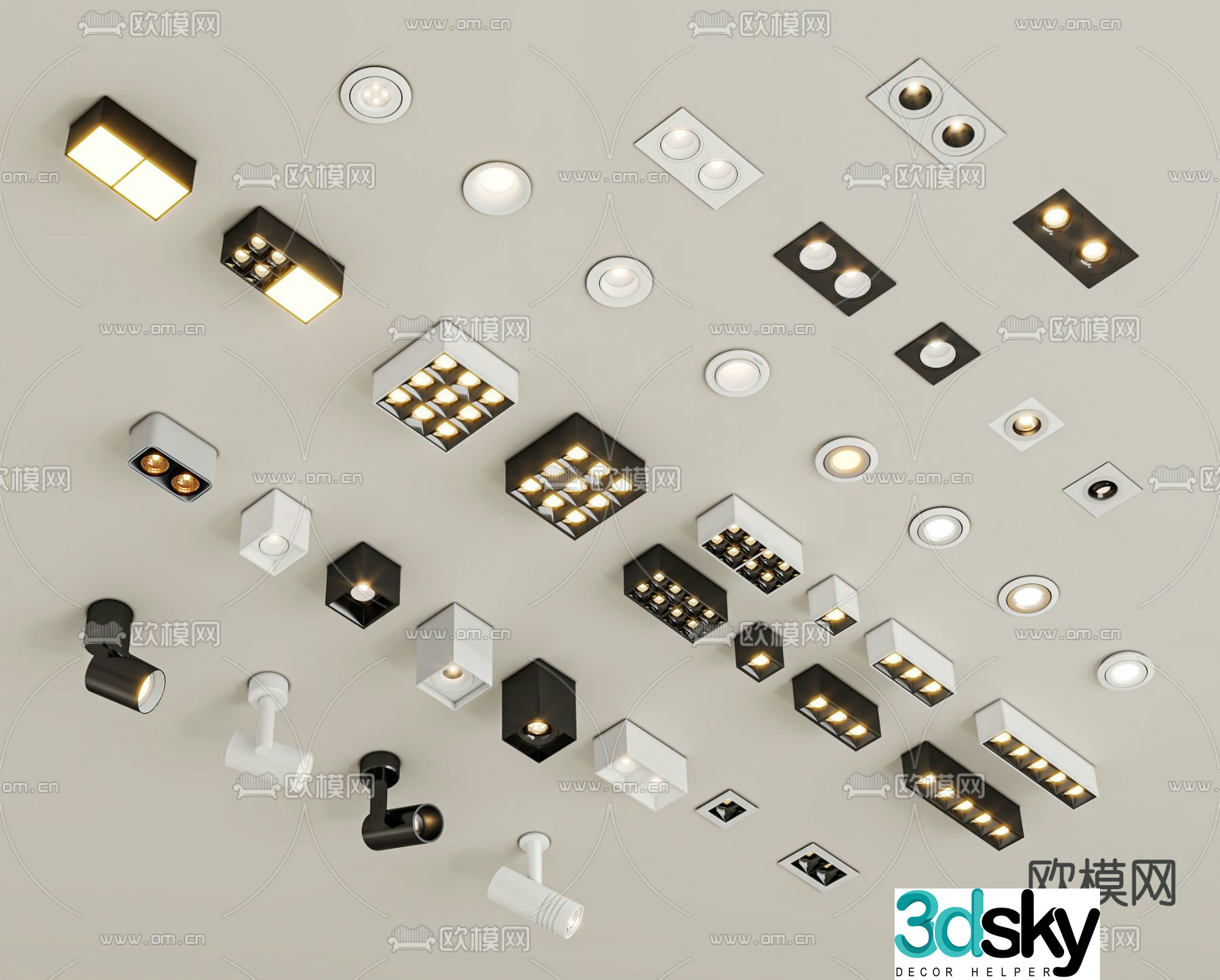 Simple downlight spotlight 3d model