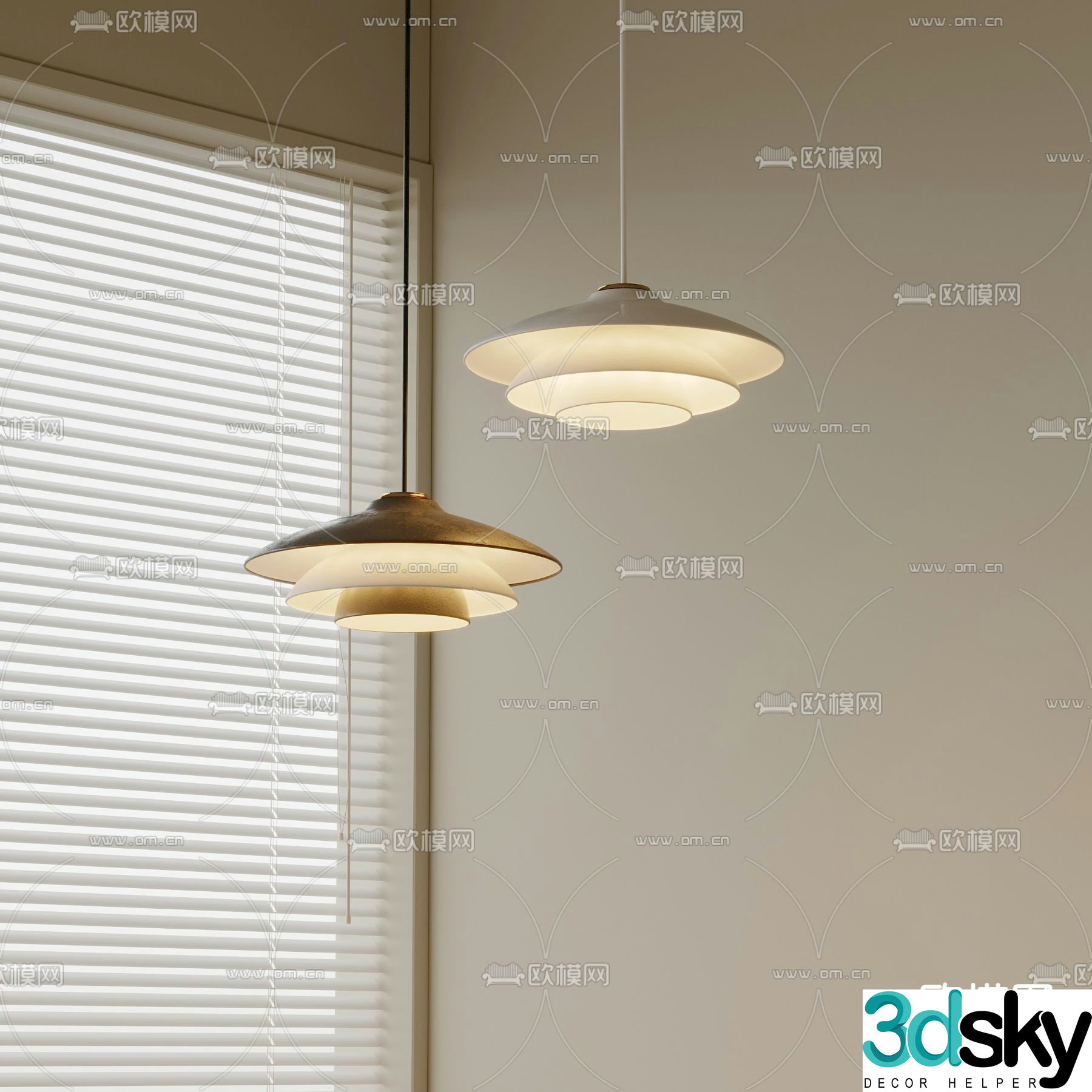 New Chinese style chandelier 3d model