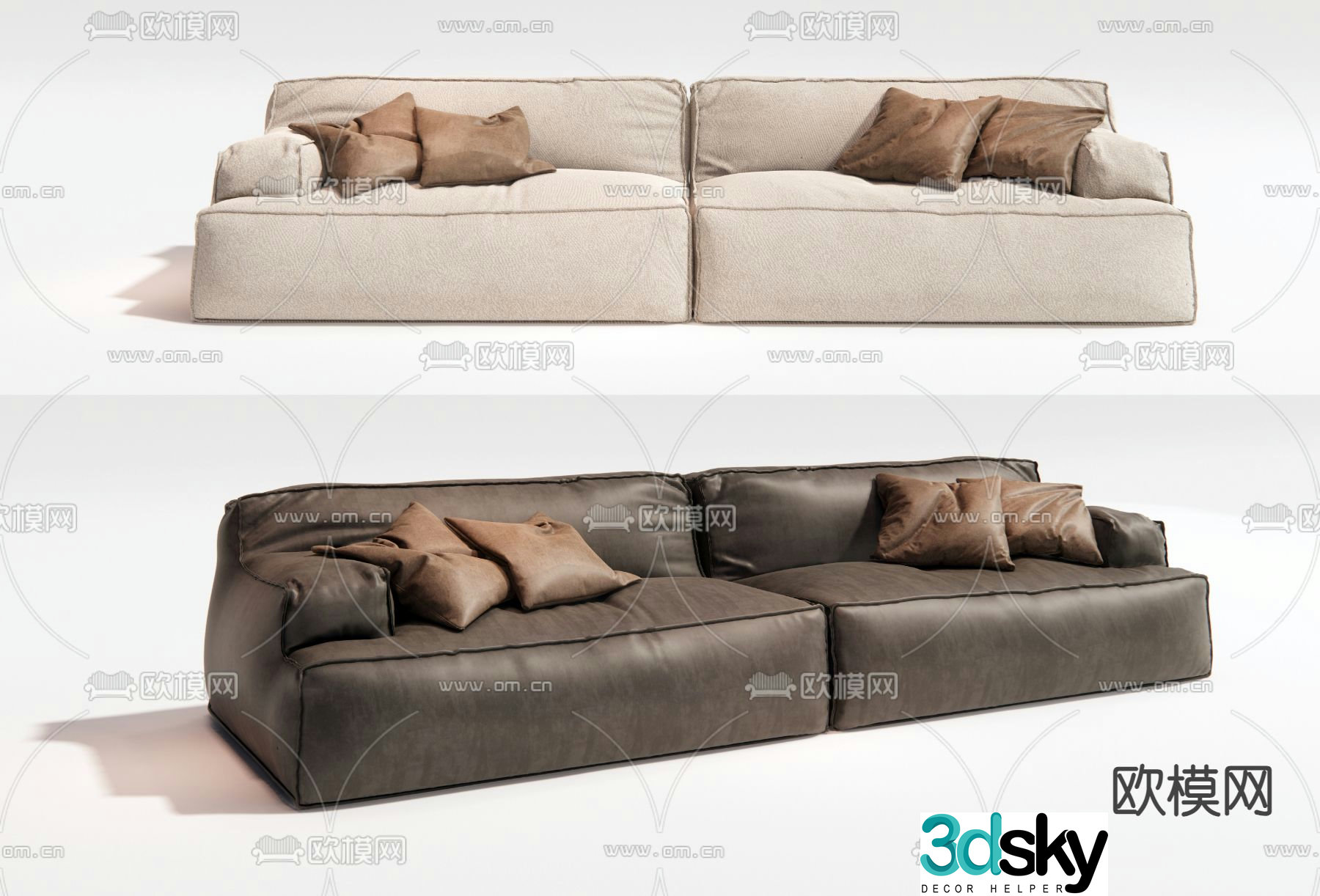 Double sofa leisure sofa 3d model