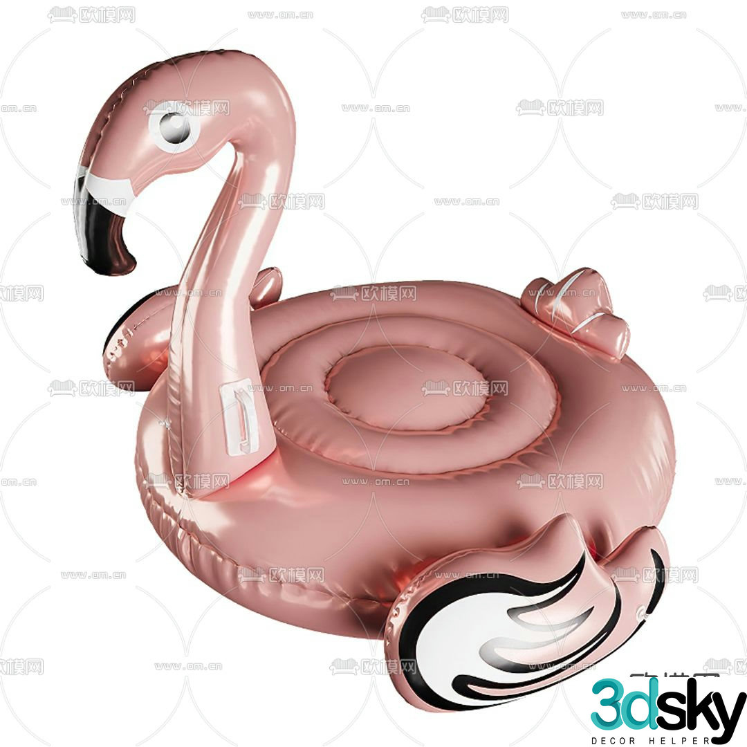 Modern flamingo swimming ring children’s swimming ring 3d model