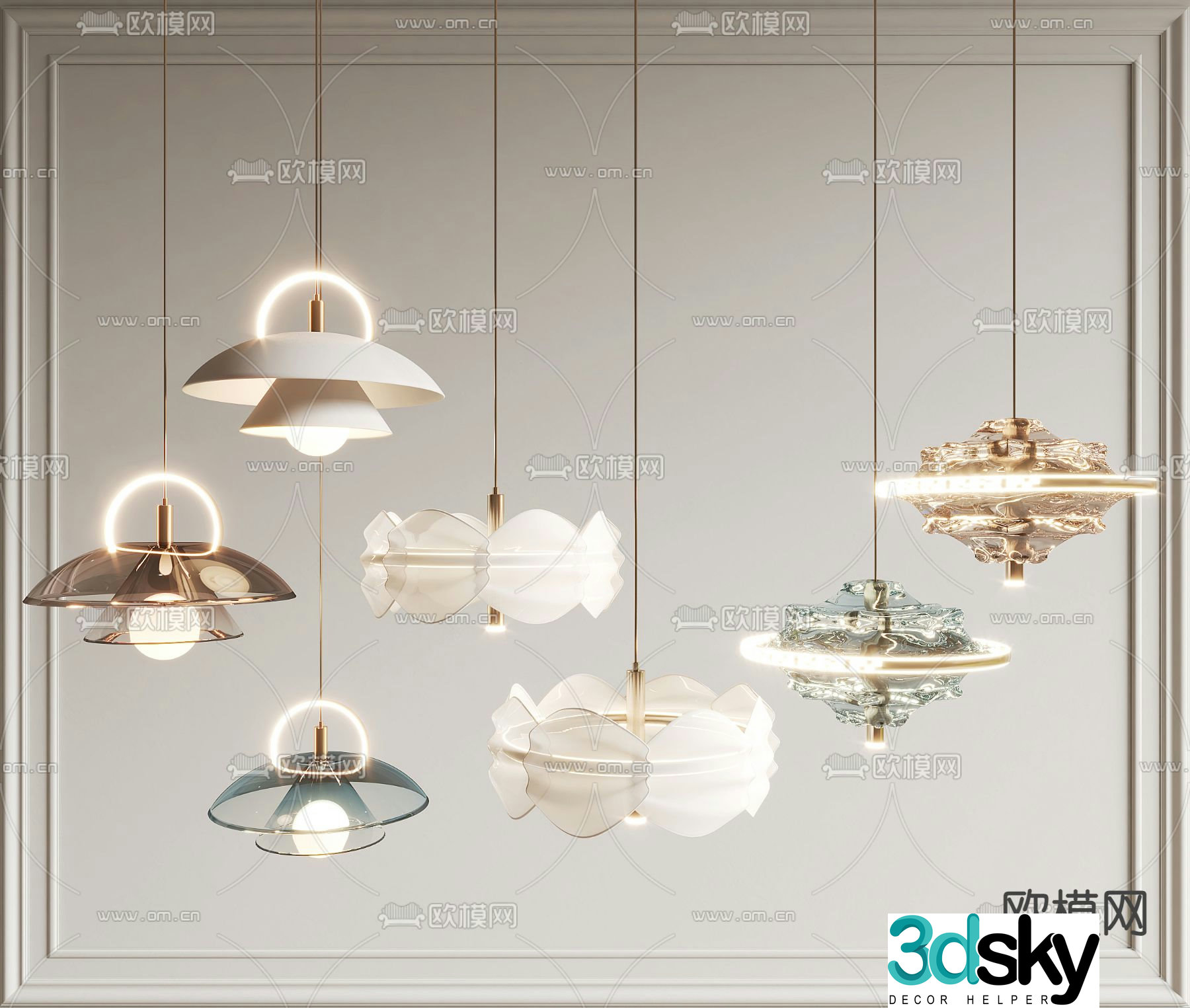 Fashion small chandelier 3d model