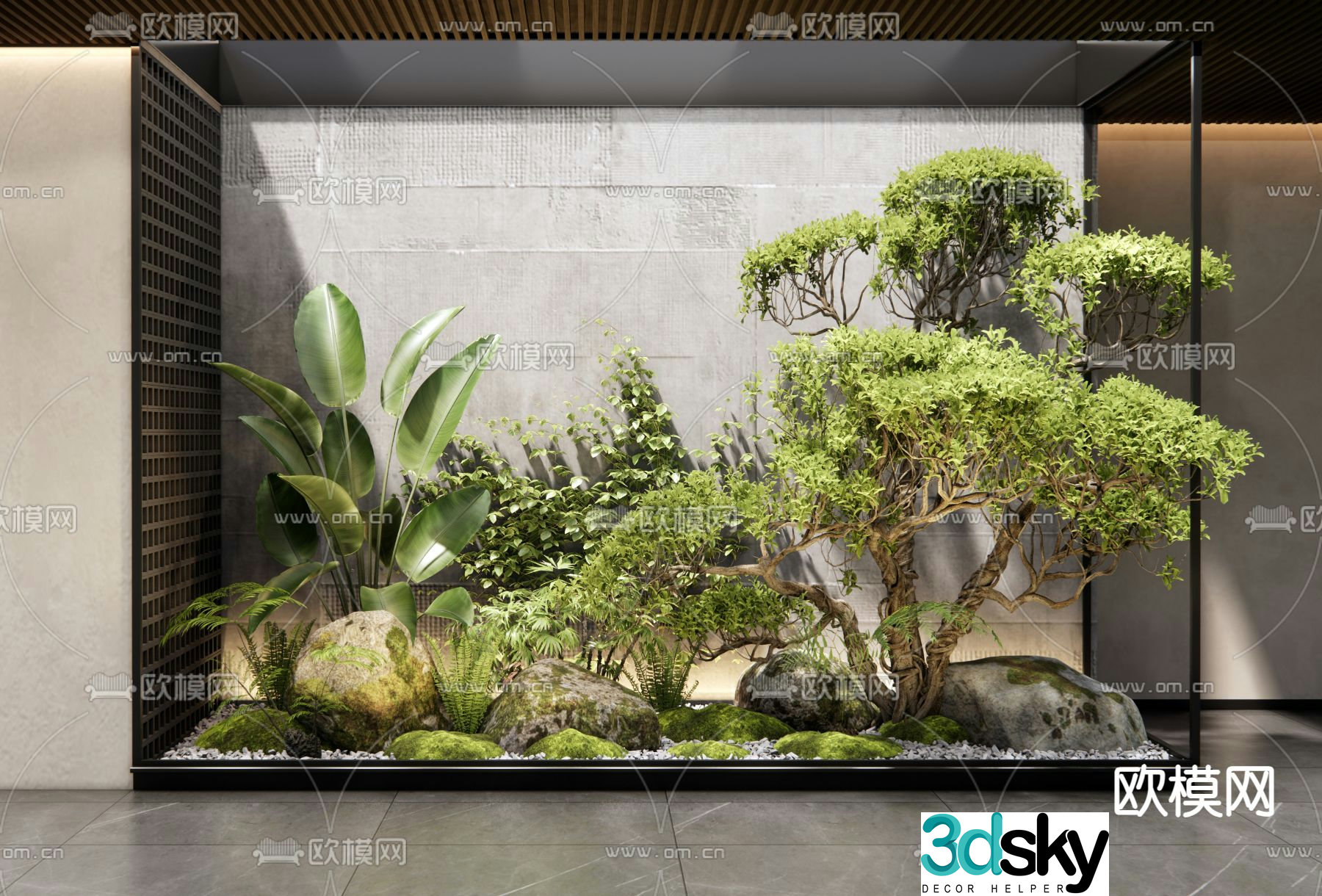 Indoor landscape plant landscaping 3d model