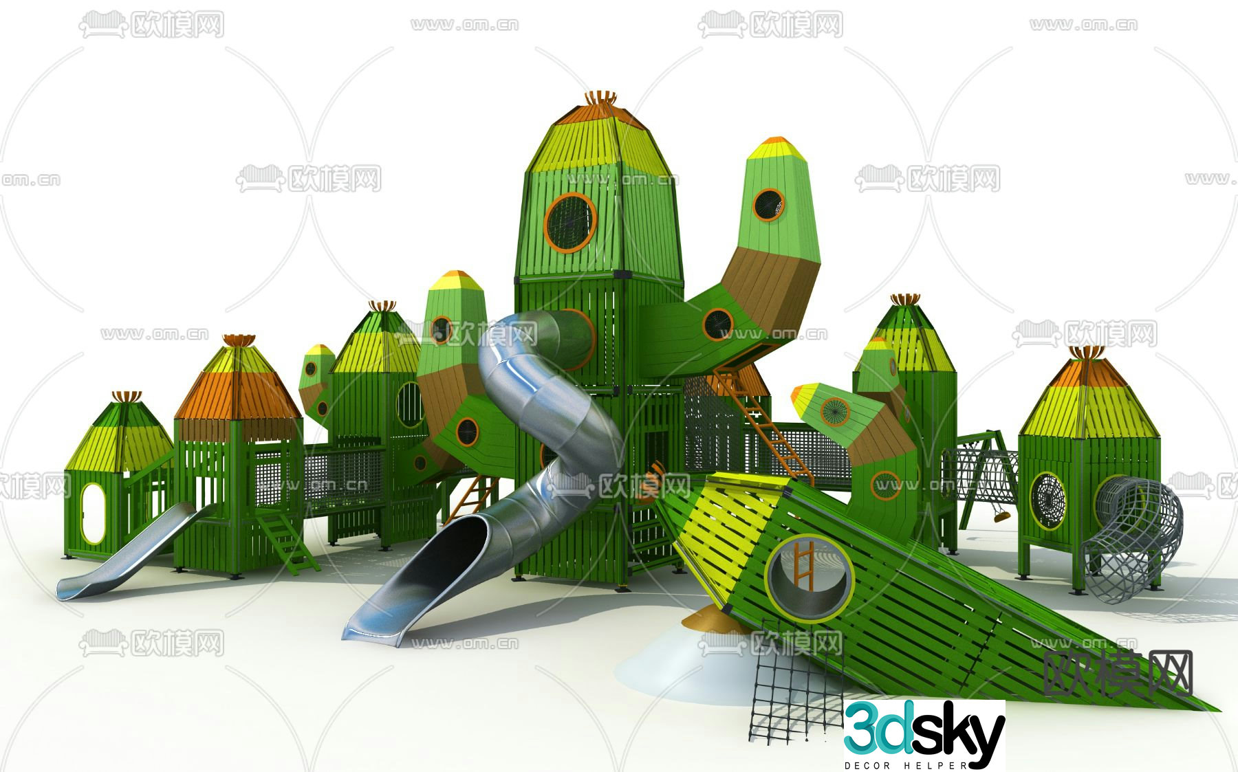 modern amusement equipment amusement cactus 3d model