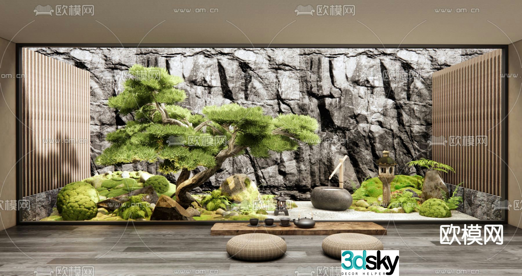 New Chinese style courtyard landscape garden landscape 3d model