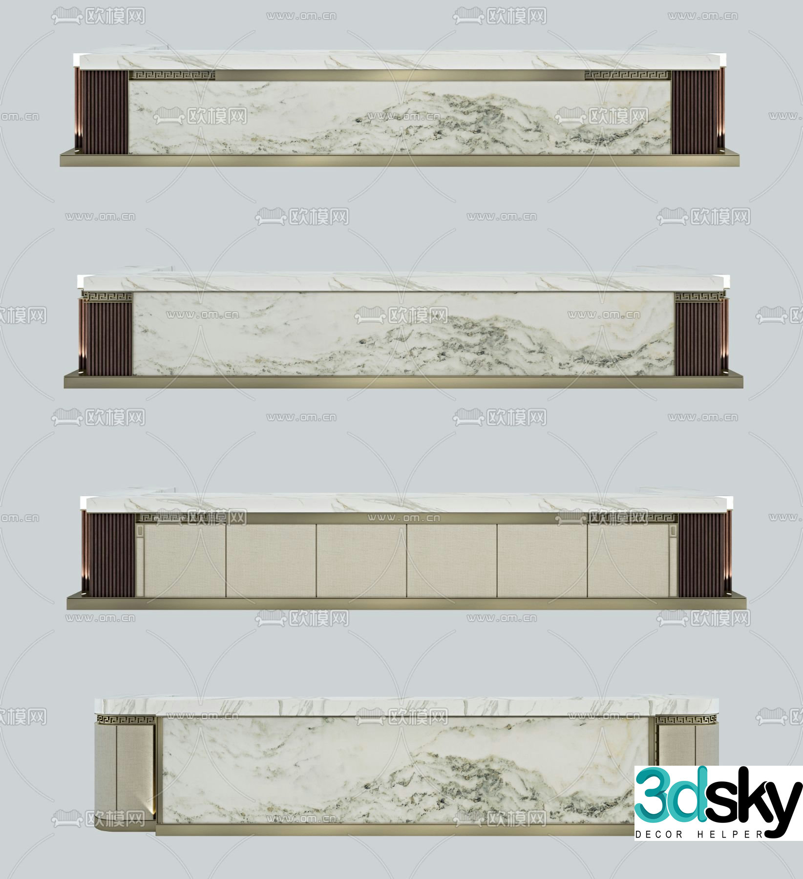 New Chinese style front desk reception desk service desk 3d model