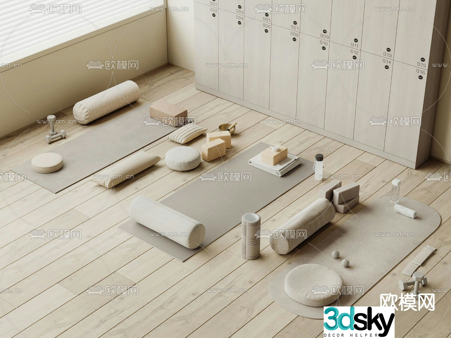 Yoga supplies yoga mat 3d model