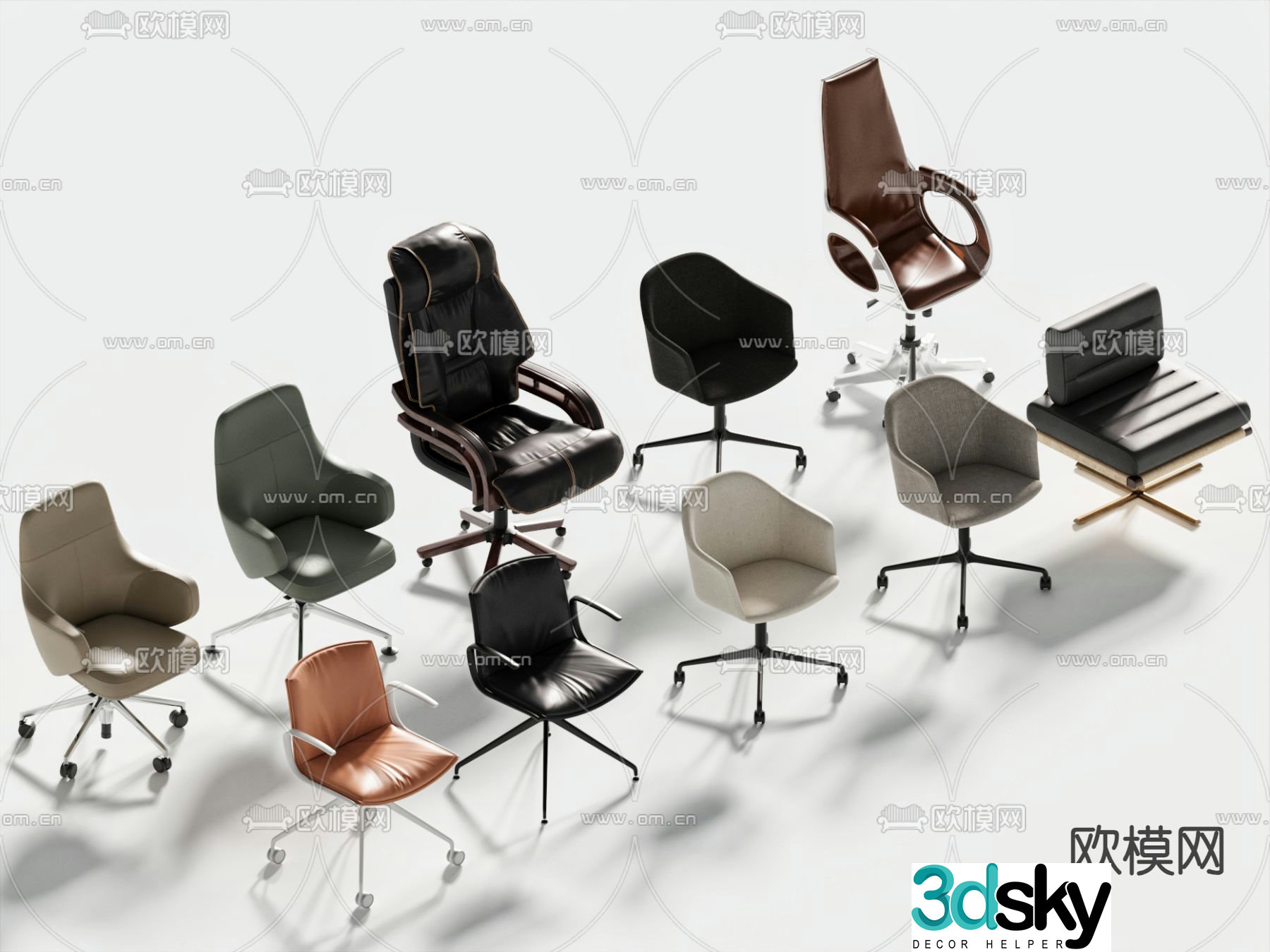 Office chair computer chair boss chair 3d model