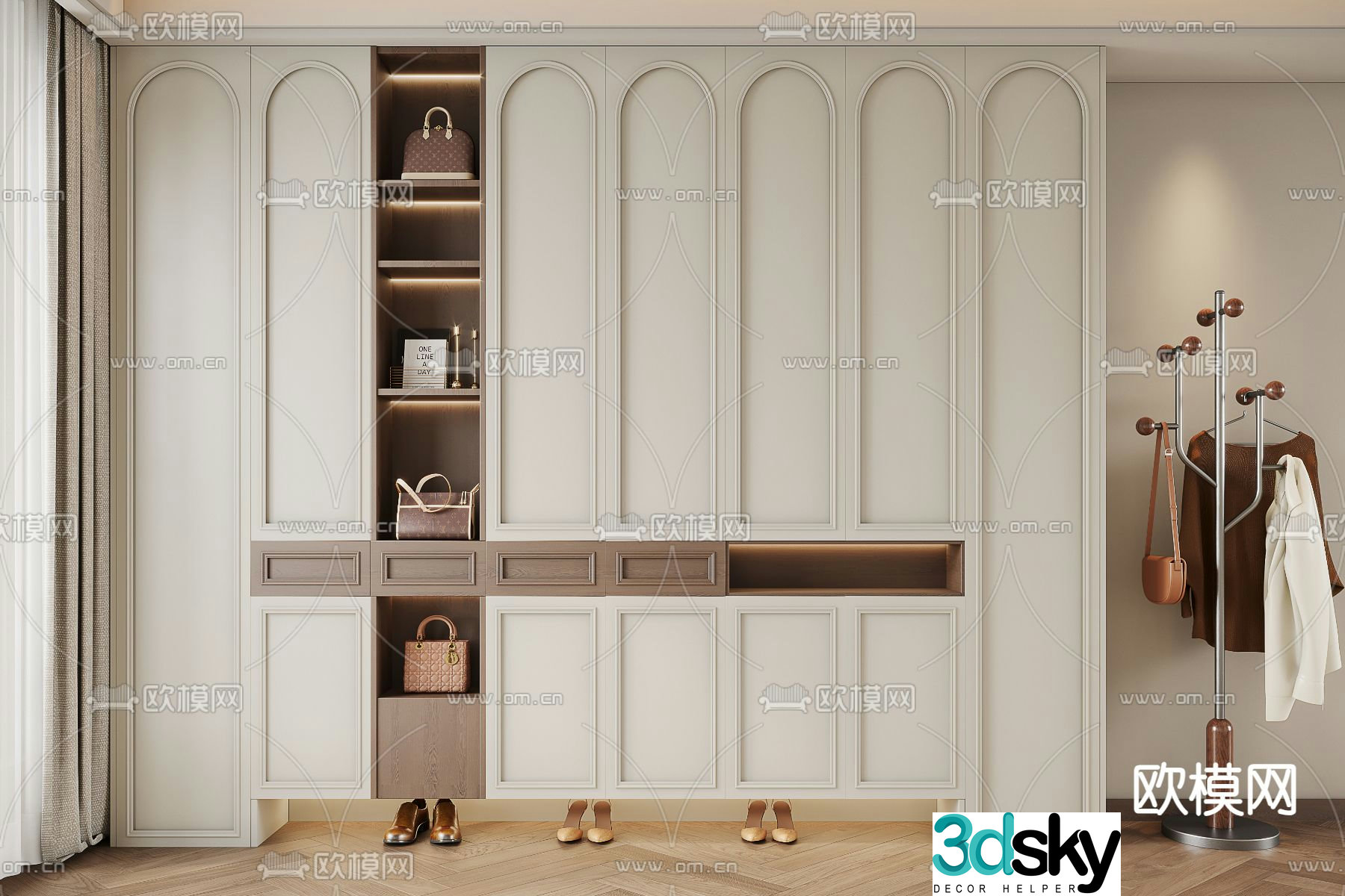 French shoe cabinet 3d model