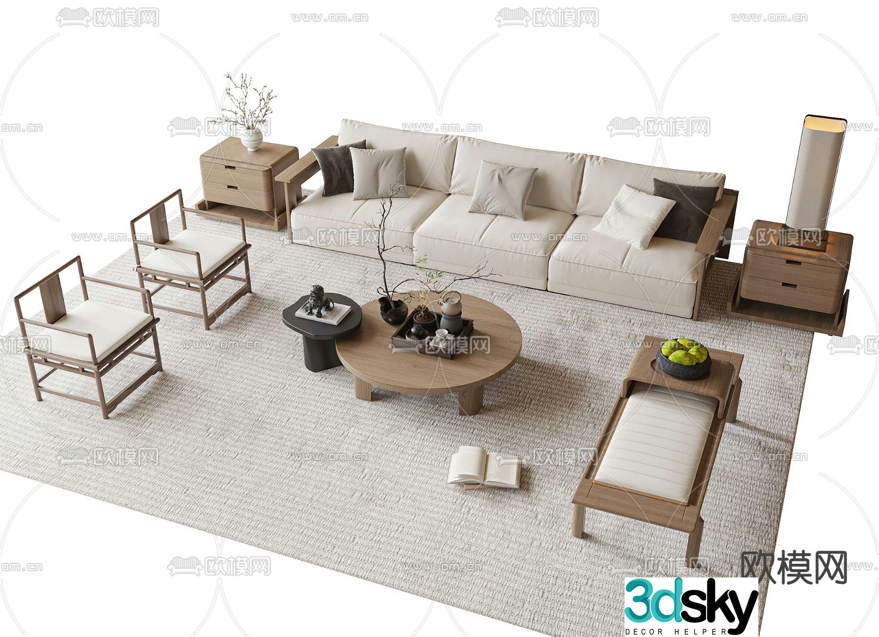 Modern sofa set 3d model