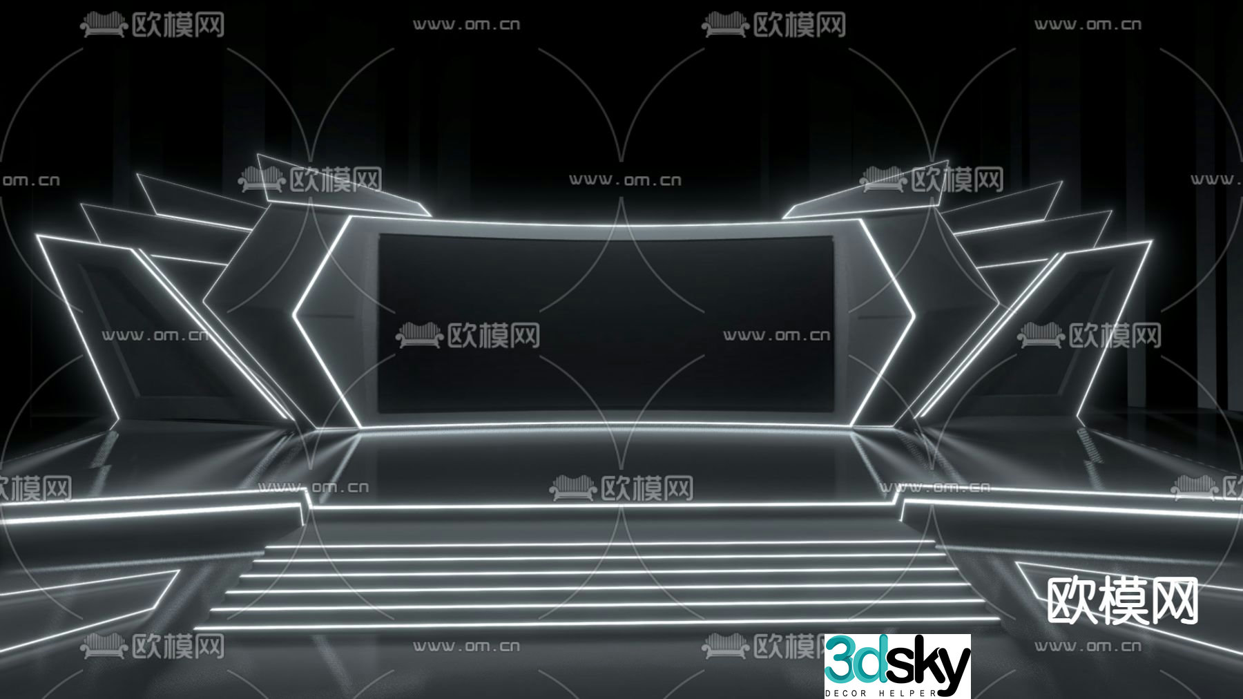 Live broadcast live broadcast room press conference stage 3d model