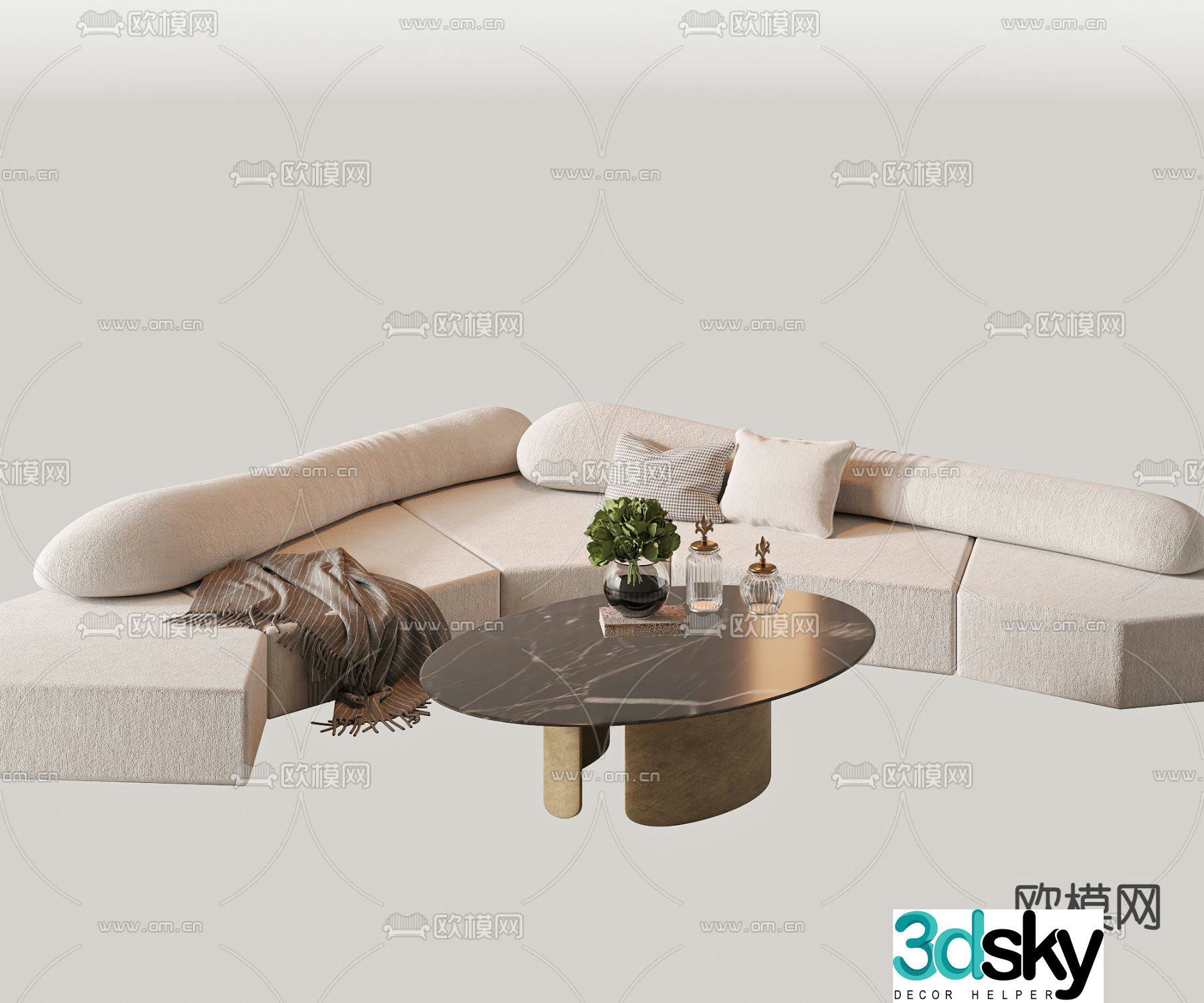 Modern sofa coffee table 3d model