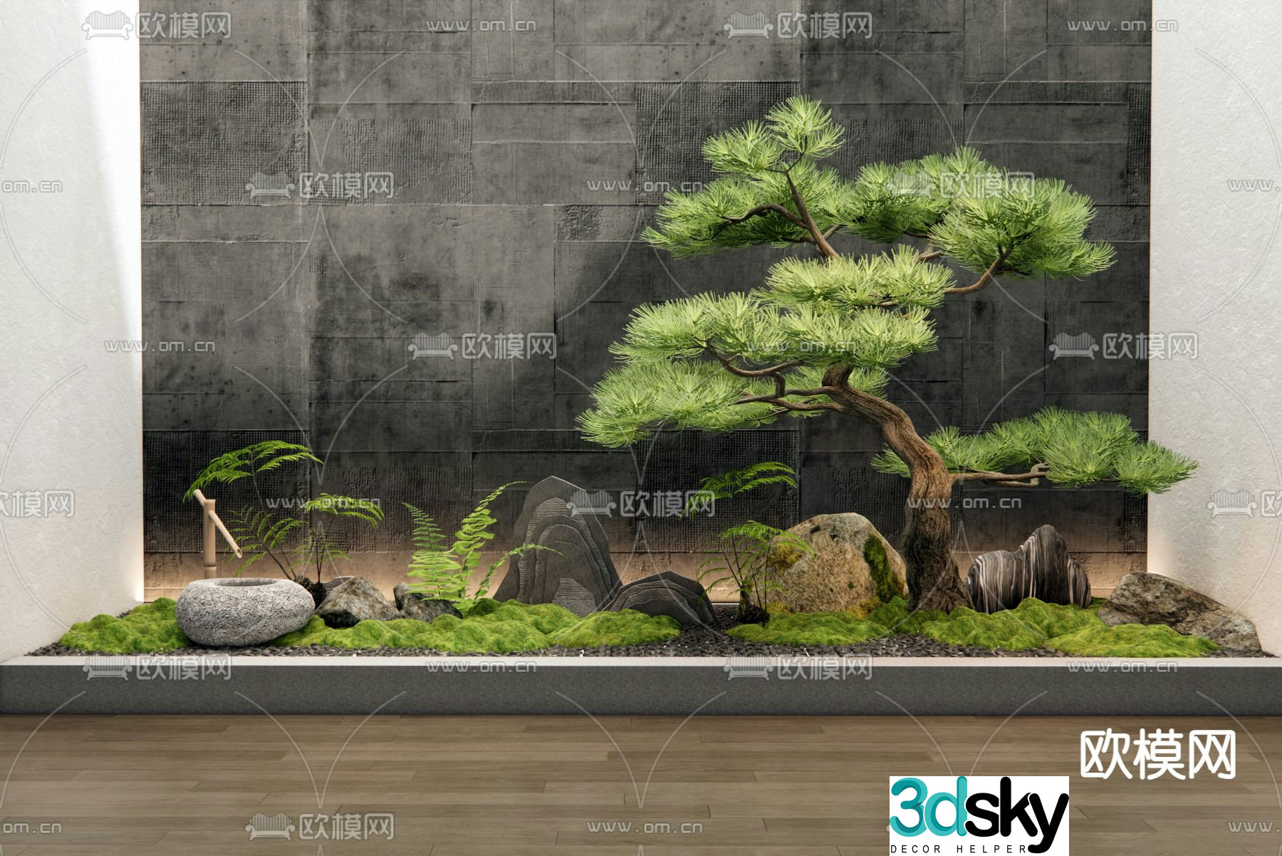 Indoor landscape landscaping courtyard sketch 3d model