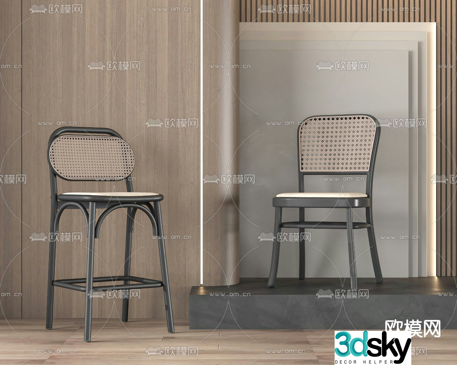 bar stool bar stool high stool 3d model