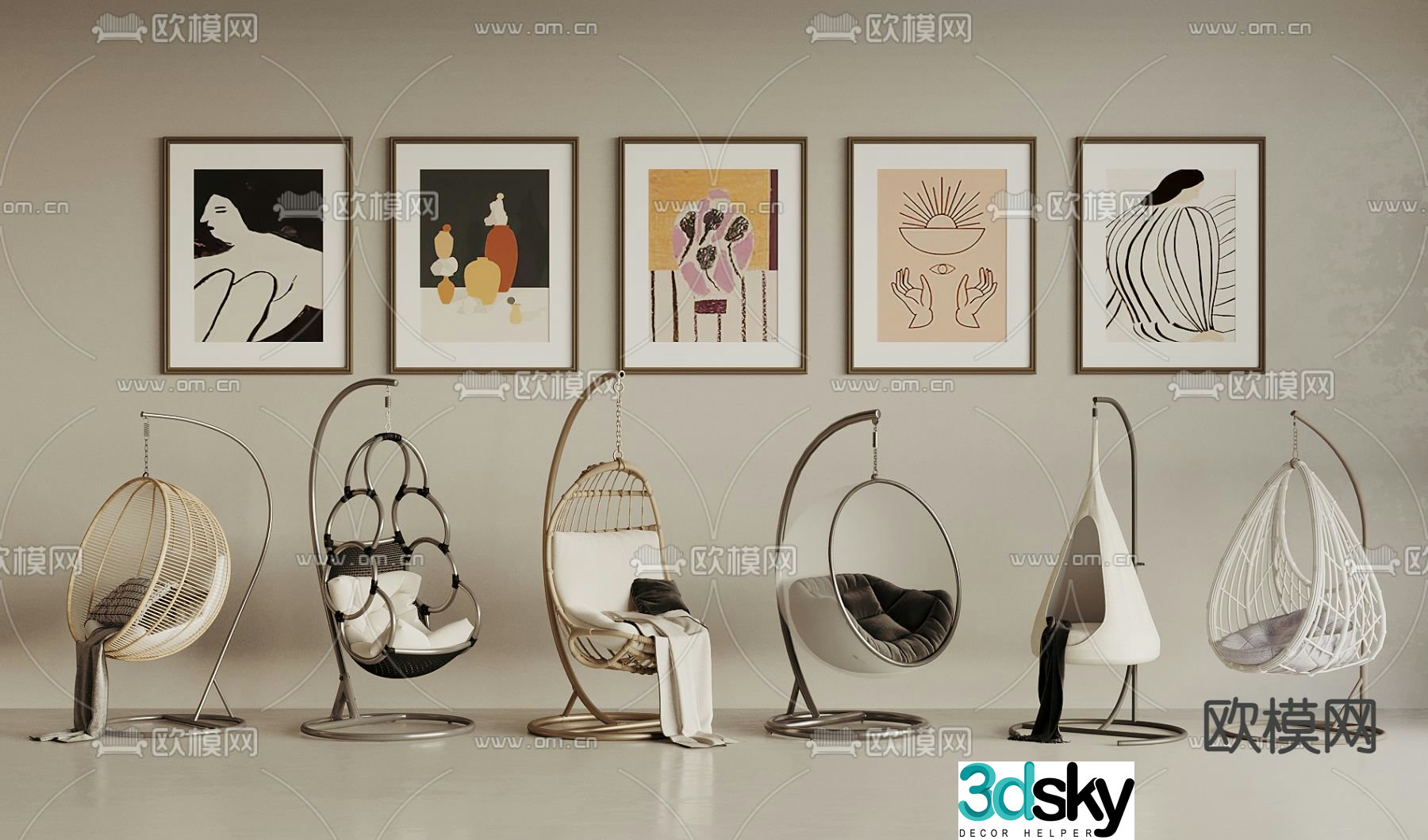 Modern hanging chair 3d model