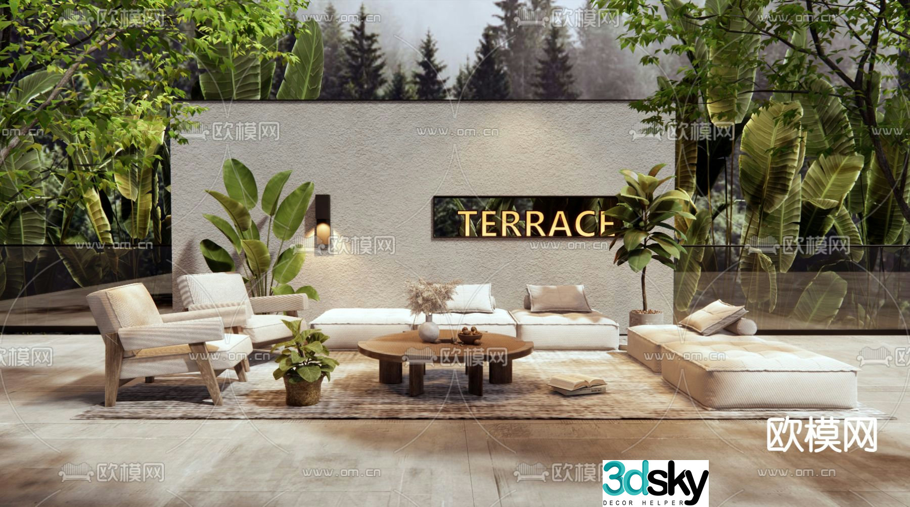 Outdoor sofa patio sofa 3d model