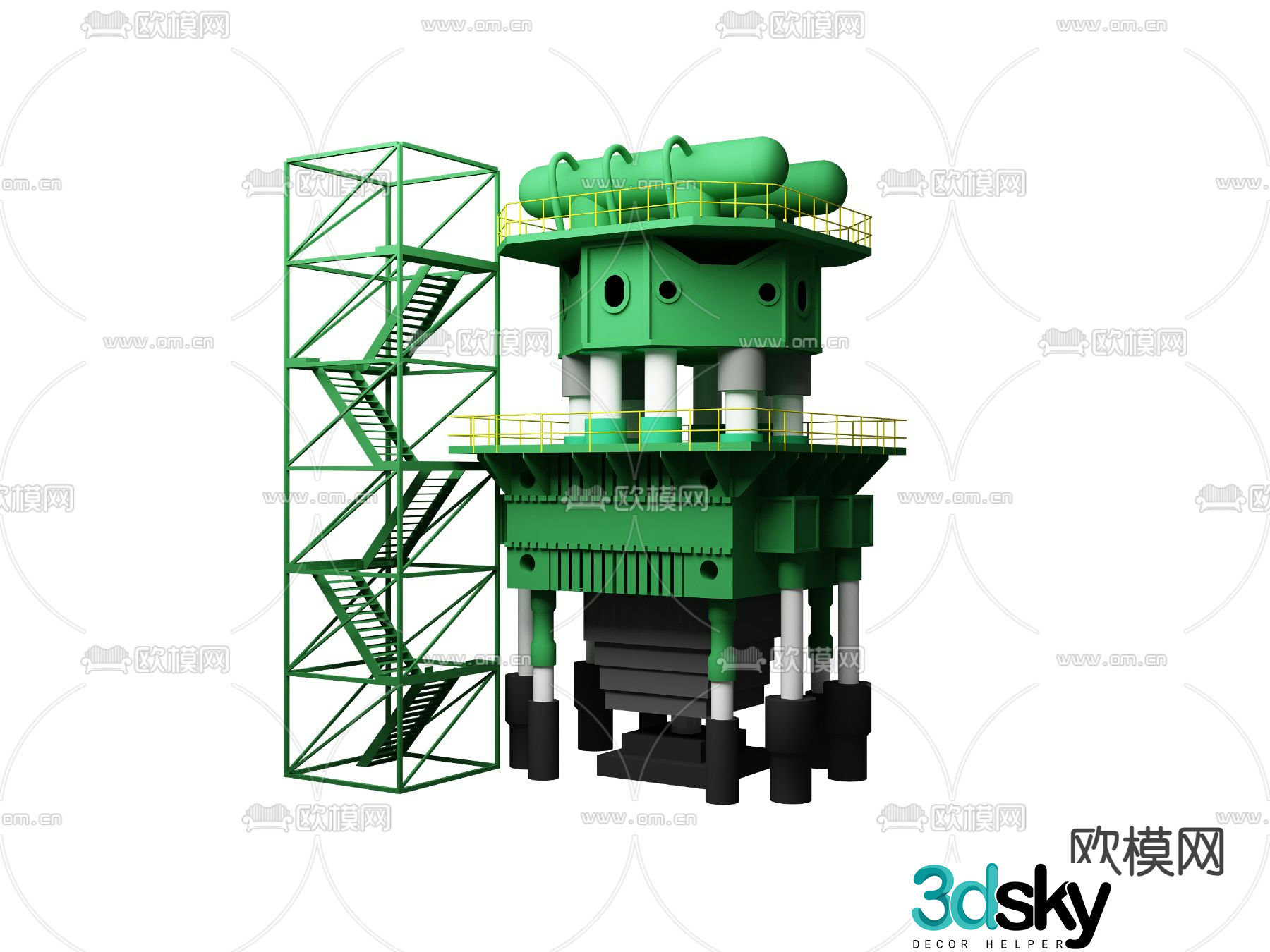 Forging hydraulic press 3d model