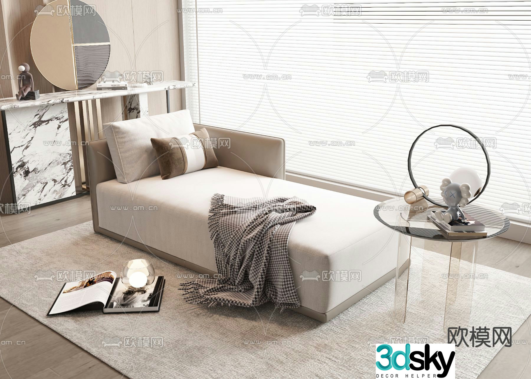 Chaise longue sofa 3d model
