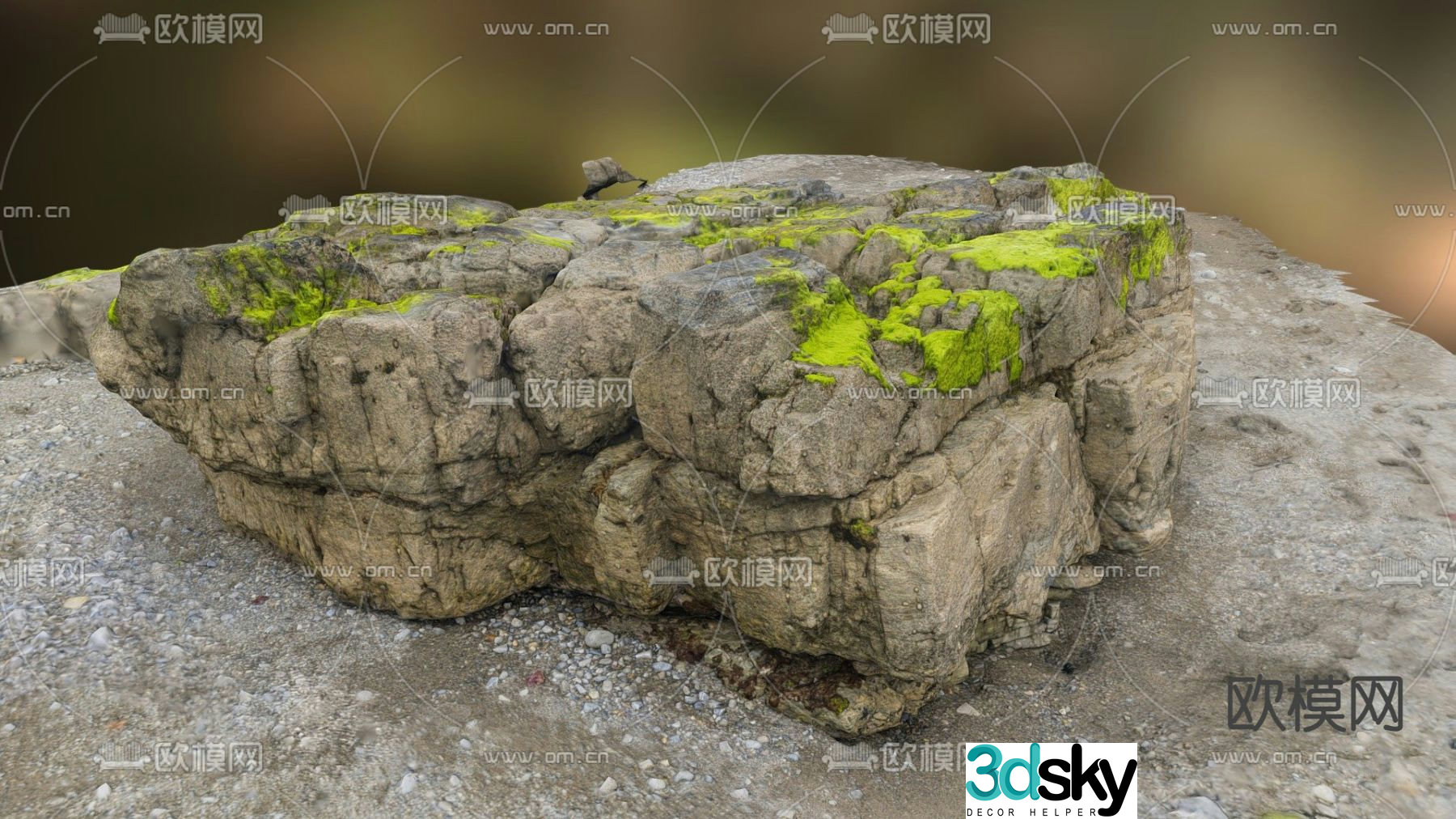 landscape stone rock stone 3d model