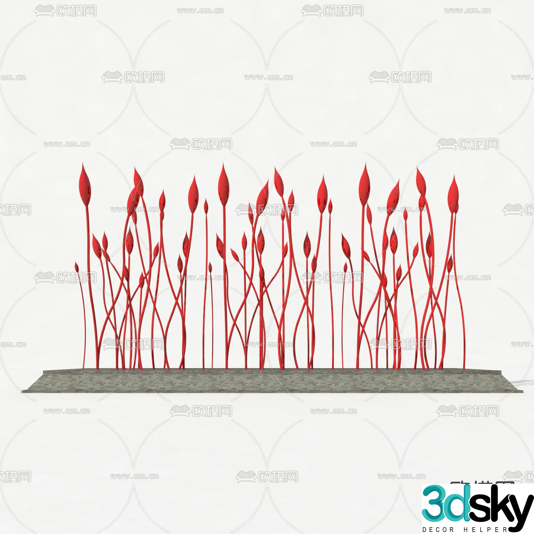 Modern urban sculpture sketch 3D model
