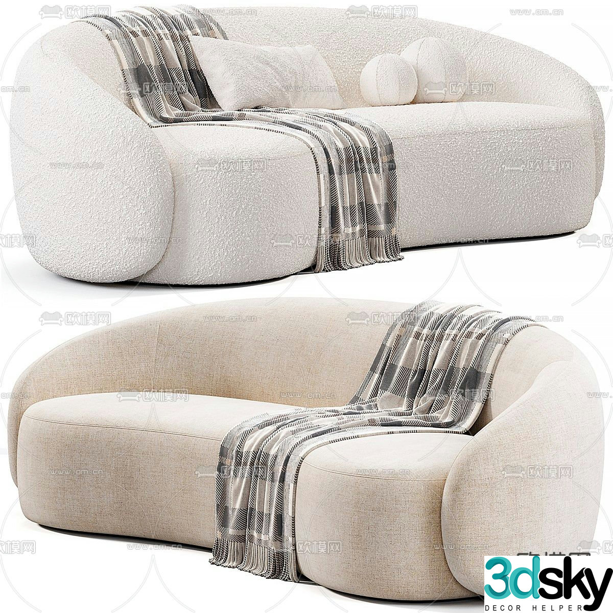 Special shaped sofa curved sofa 3d model
