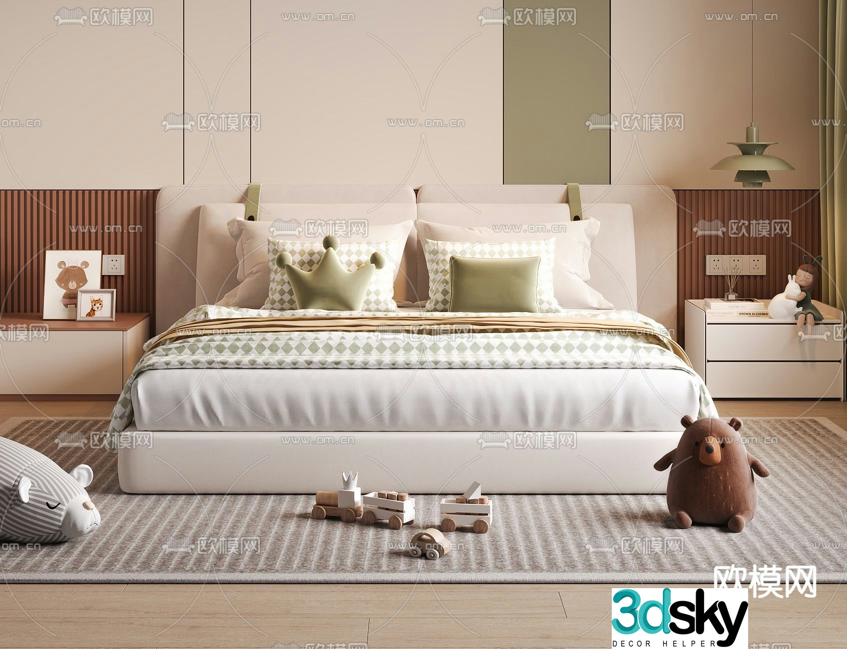 Modern children’s bed 3d model