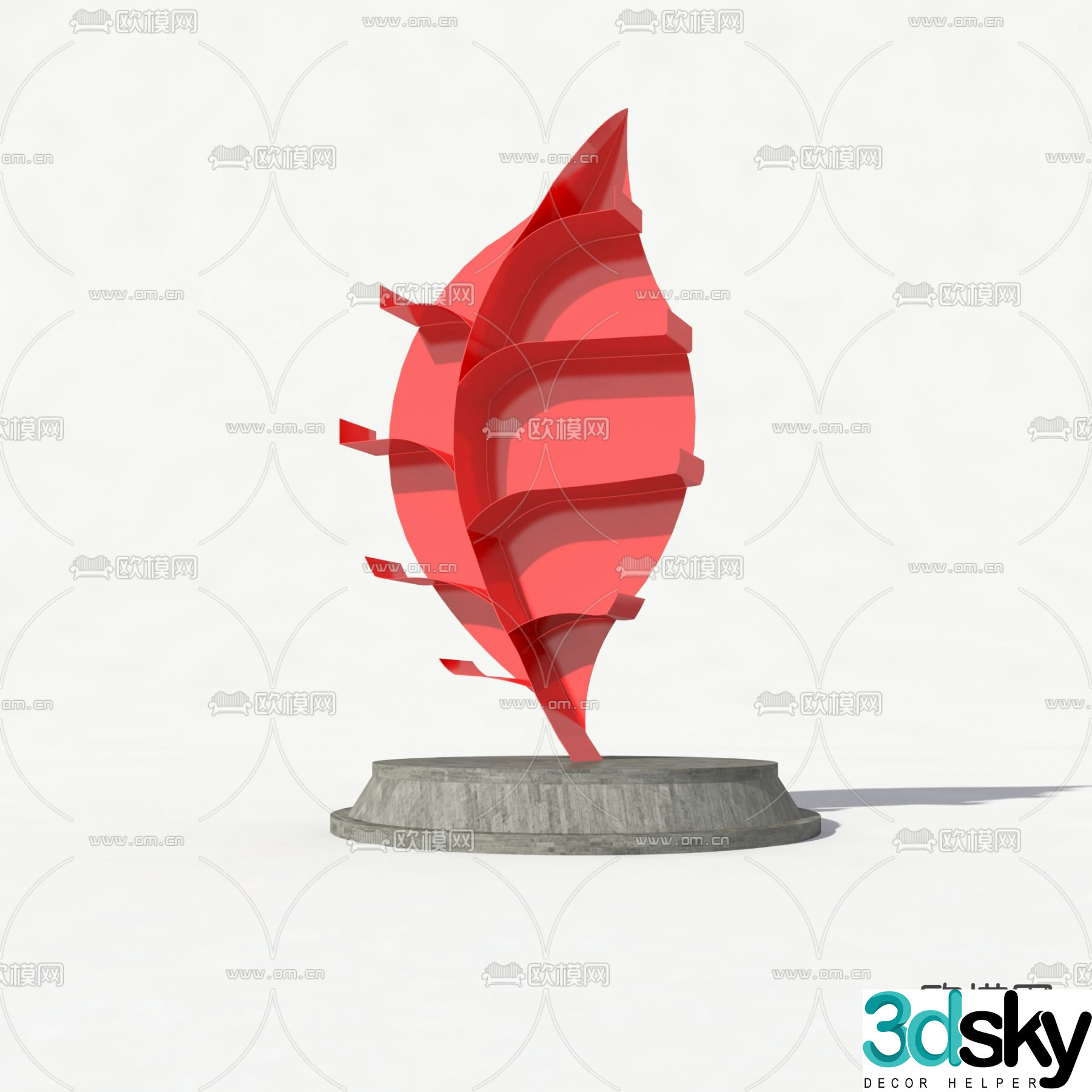Modern urban sculpture sketch 3d model