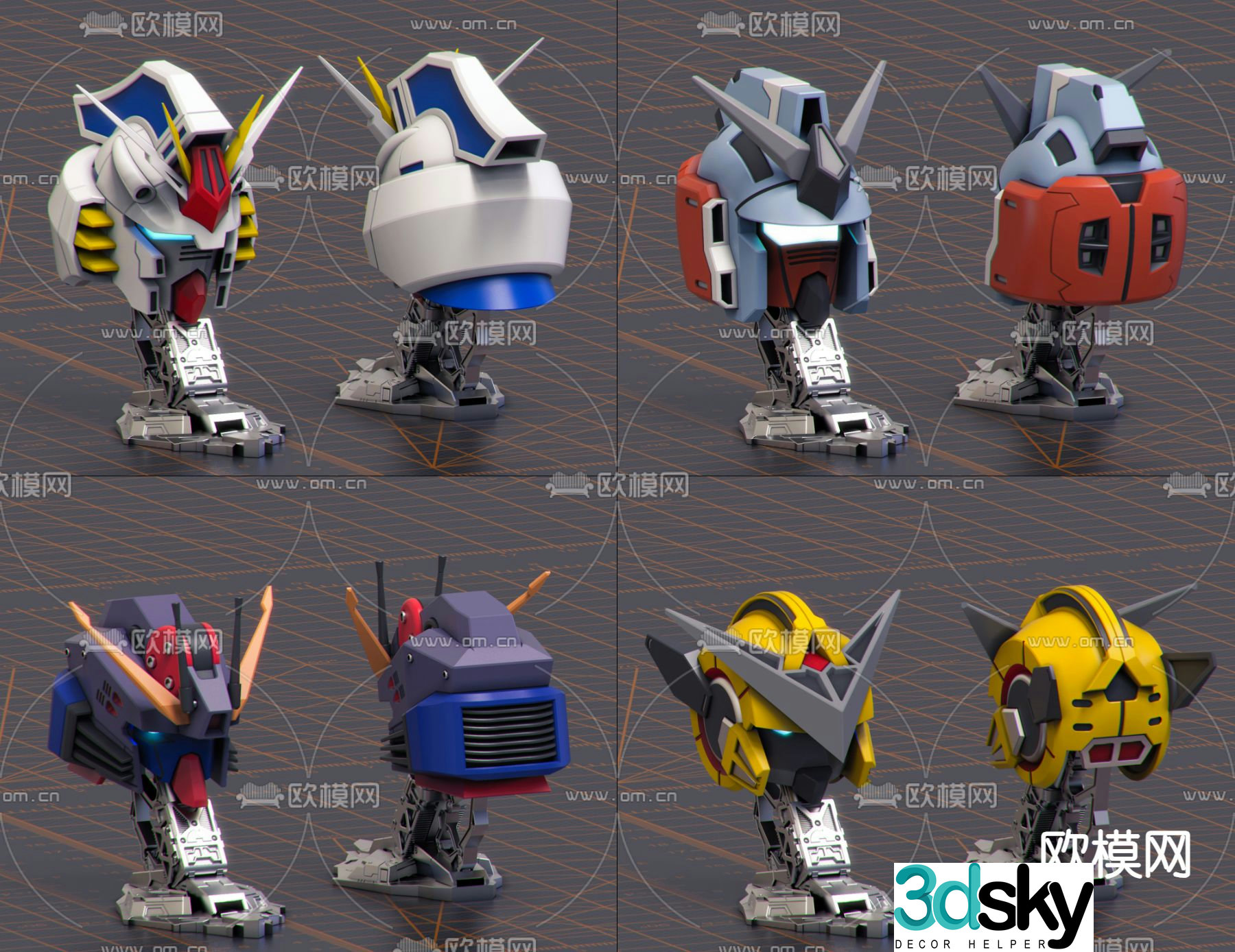 Gundam toys robot figures Transformers 3D model