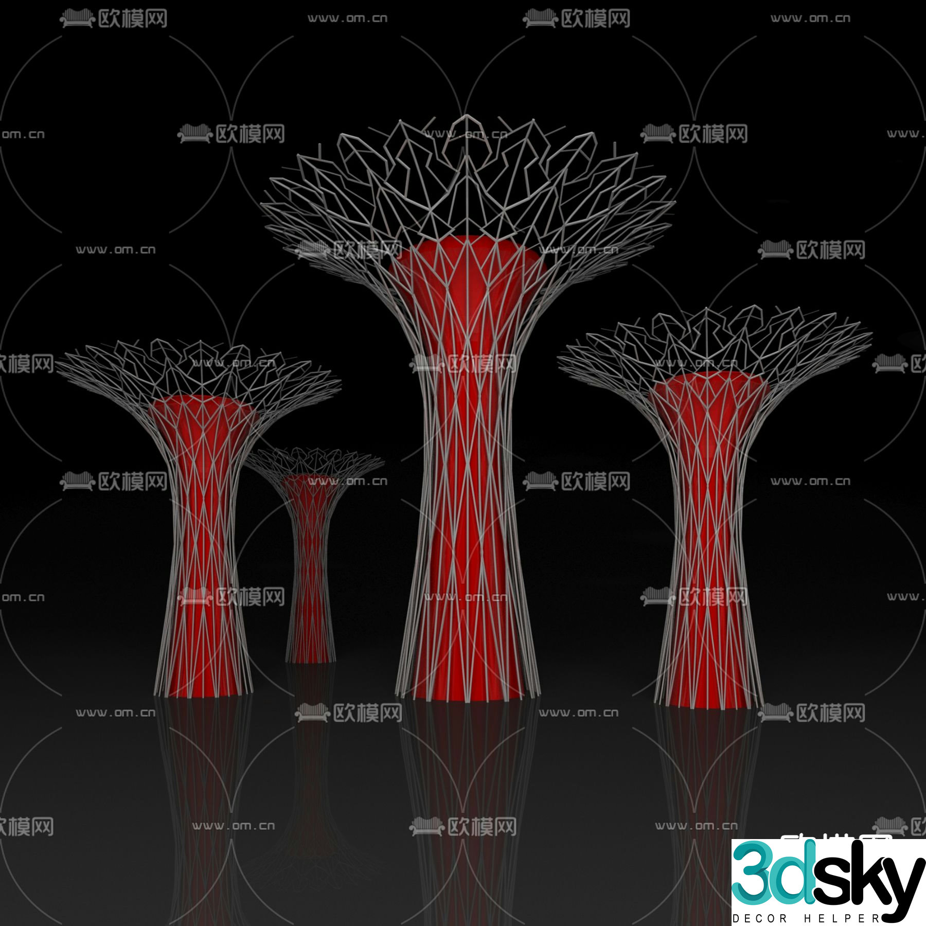 Modern urban sculpture sketch 3D model