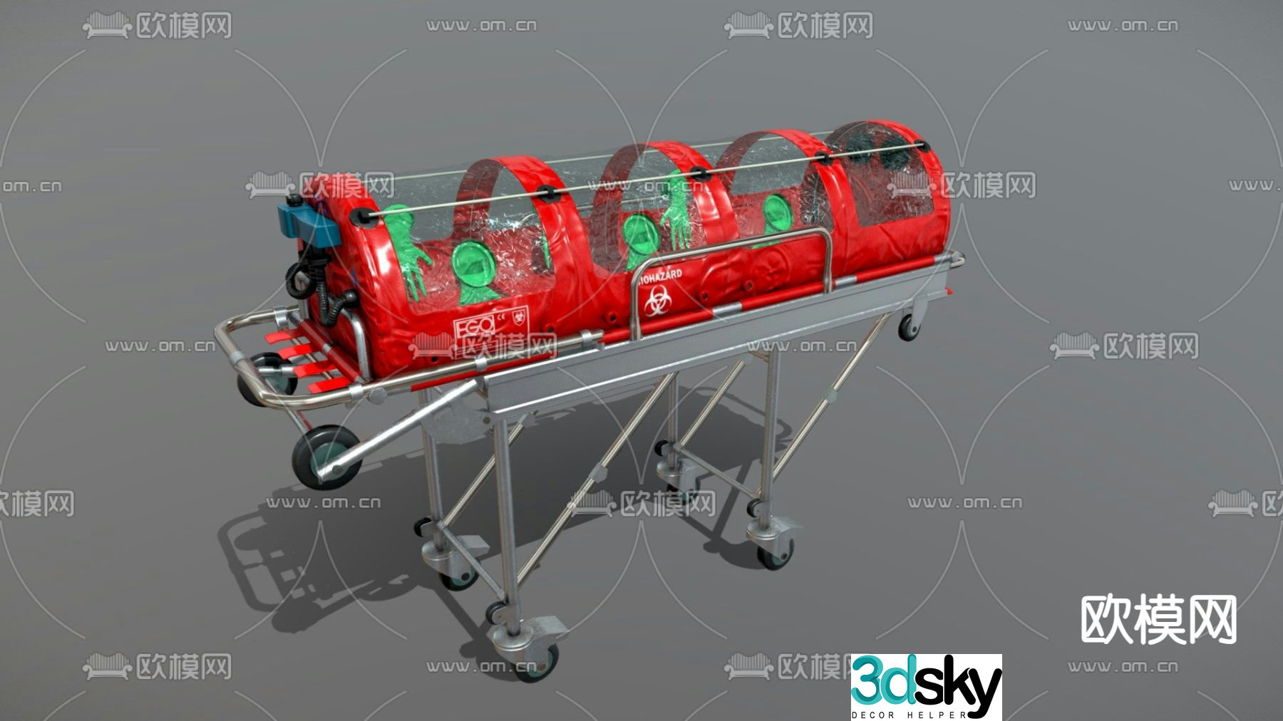 Medical equipment inflatable stretcher 3d model