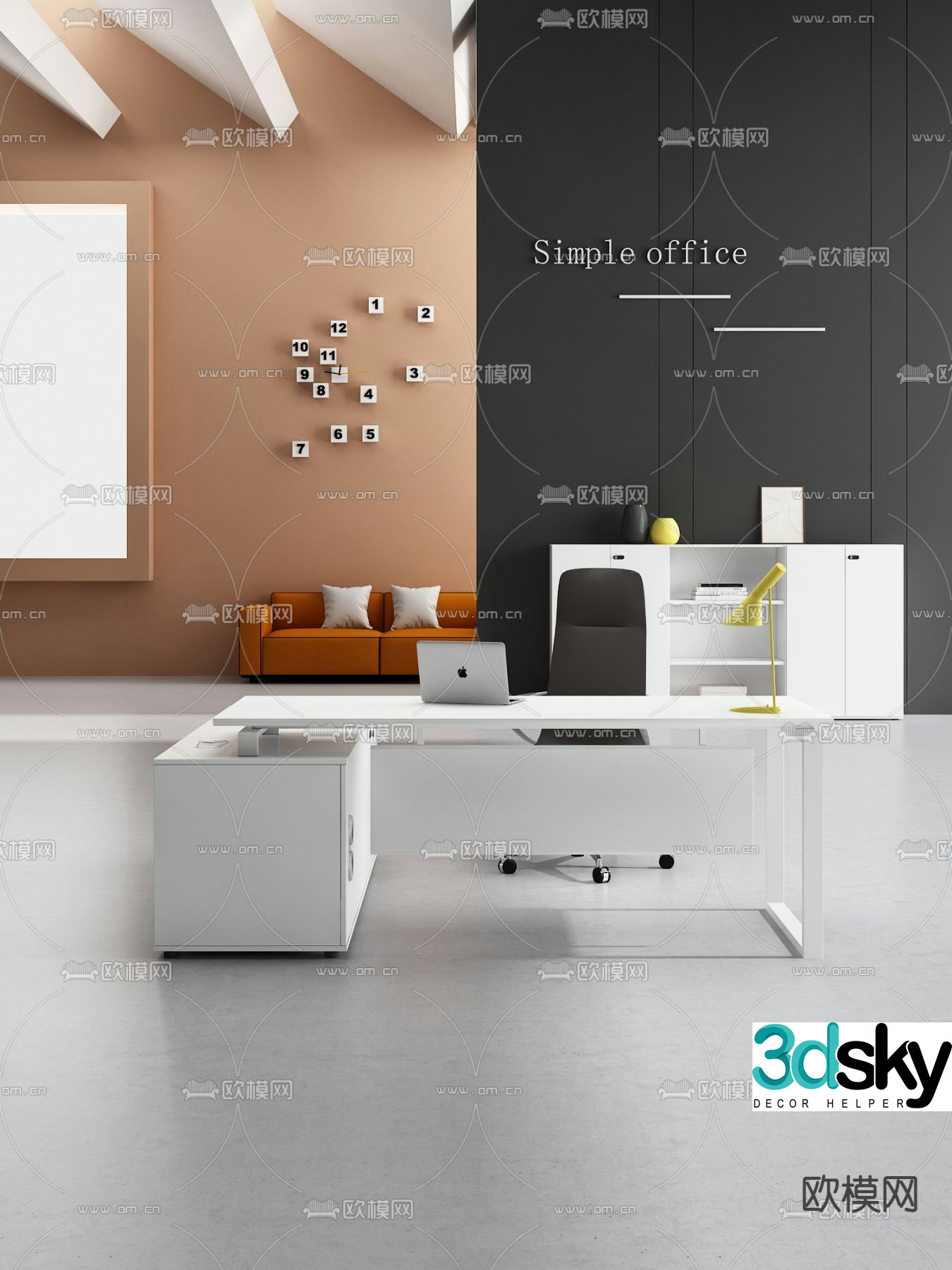 Desk desk boss desk 3d model