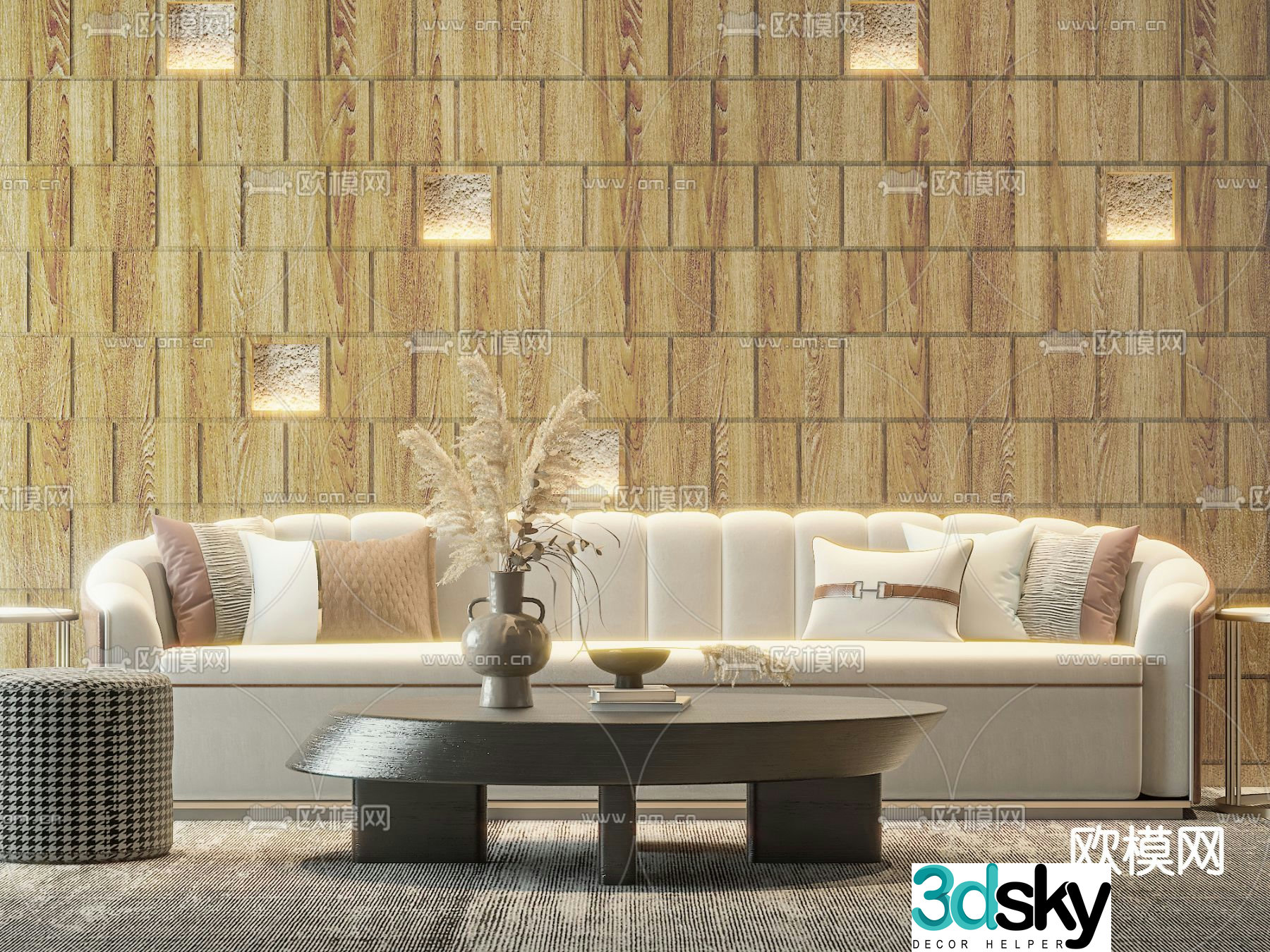 Light luxury modular sofa 3D model