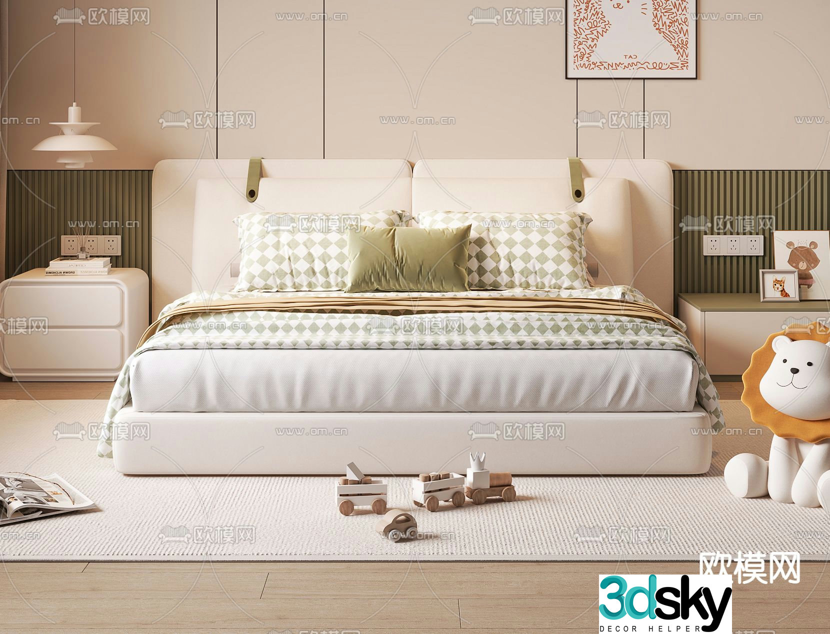Modern children’s bed 3d model