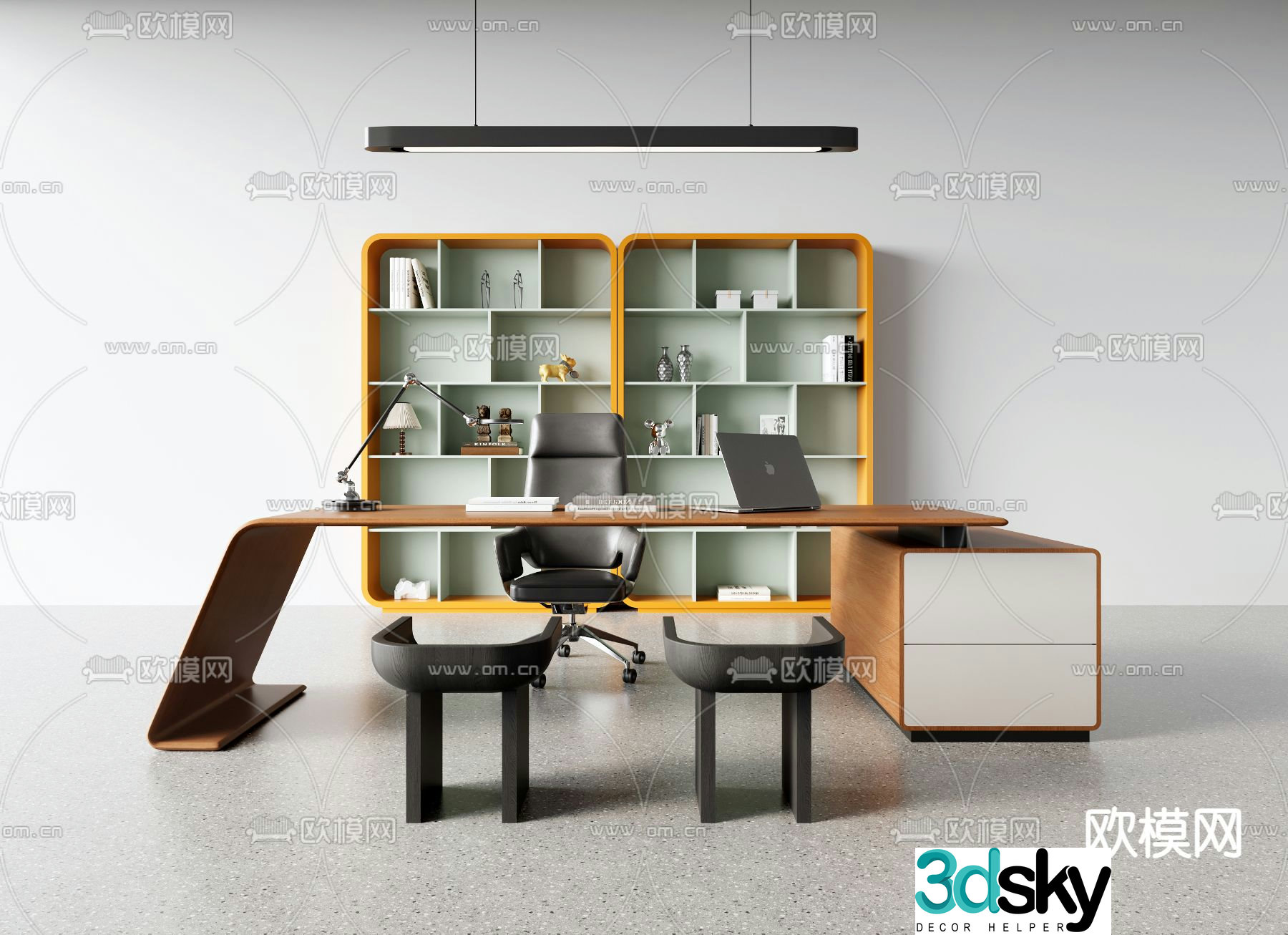 Modern office desk executive desk 3d model