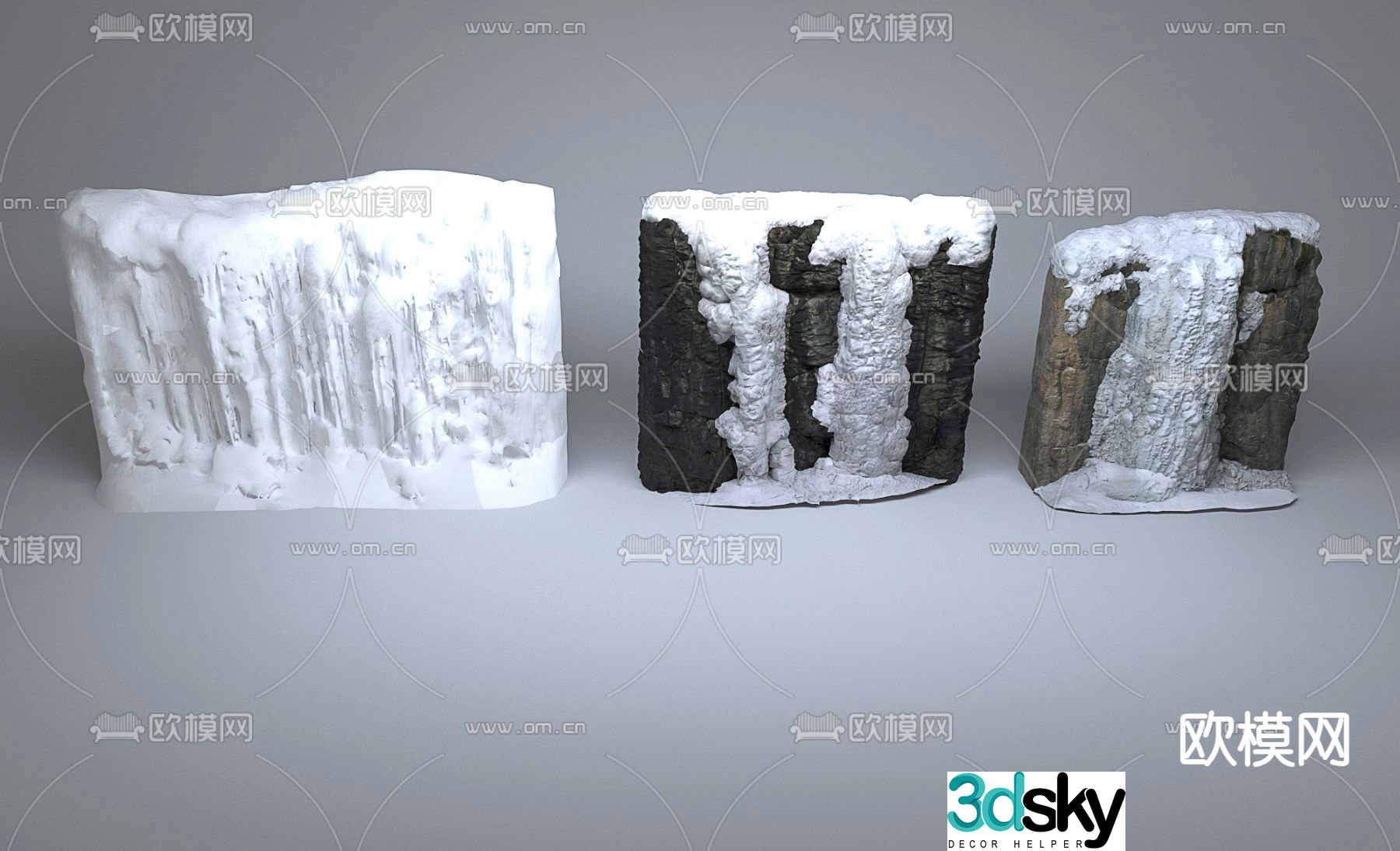 Modern snow mountain 3d model