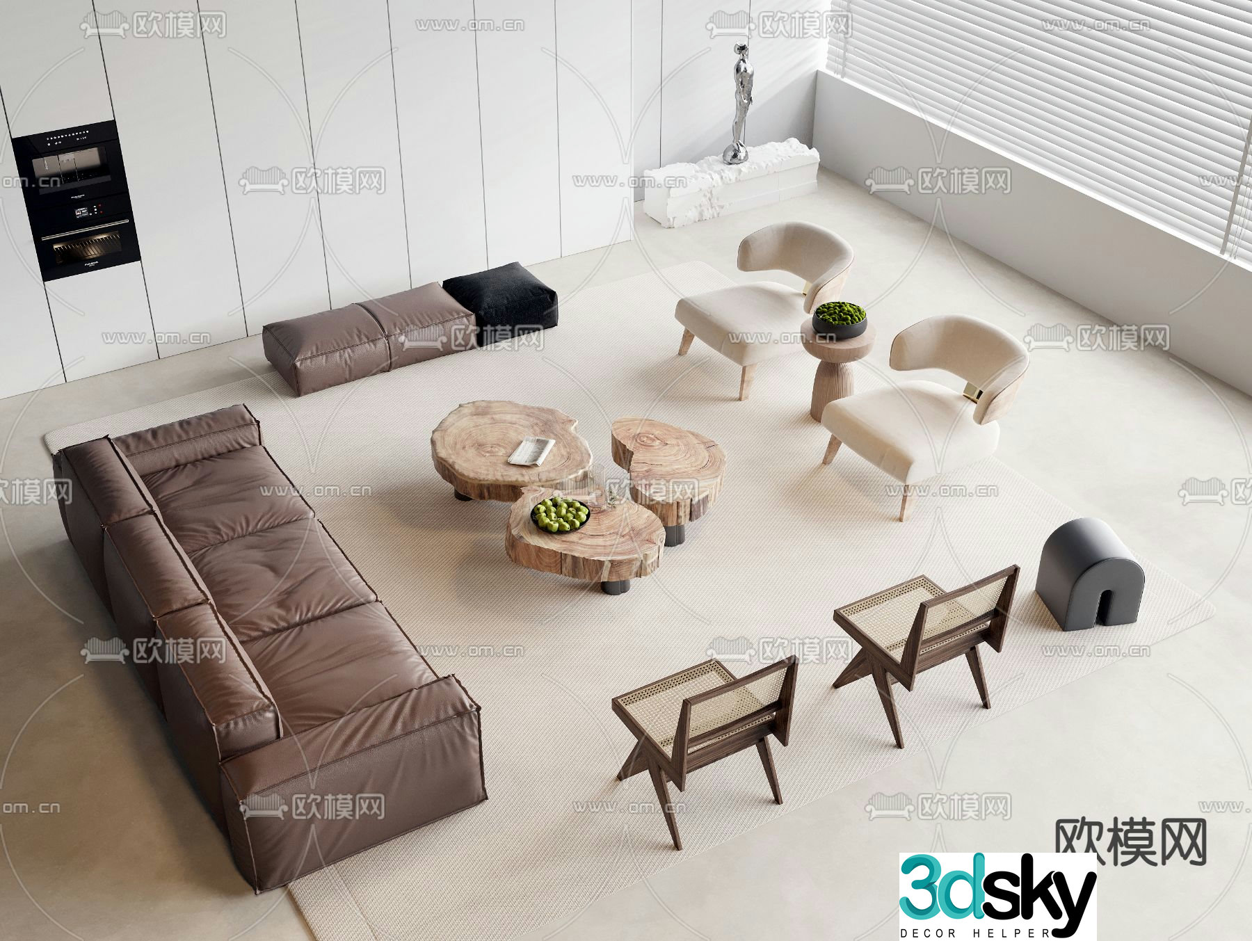 Modern sofa set 3d model