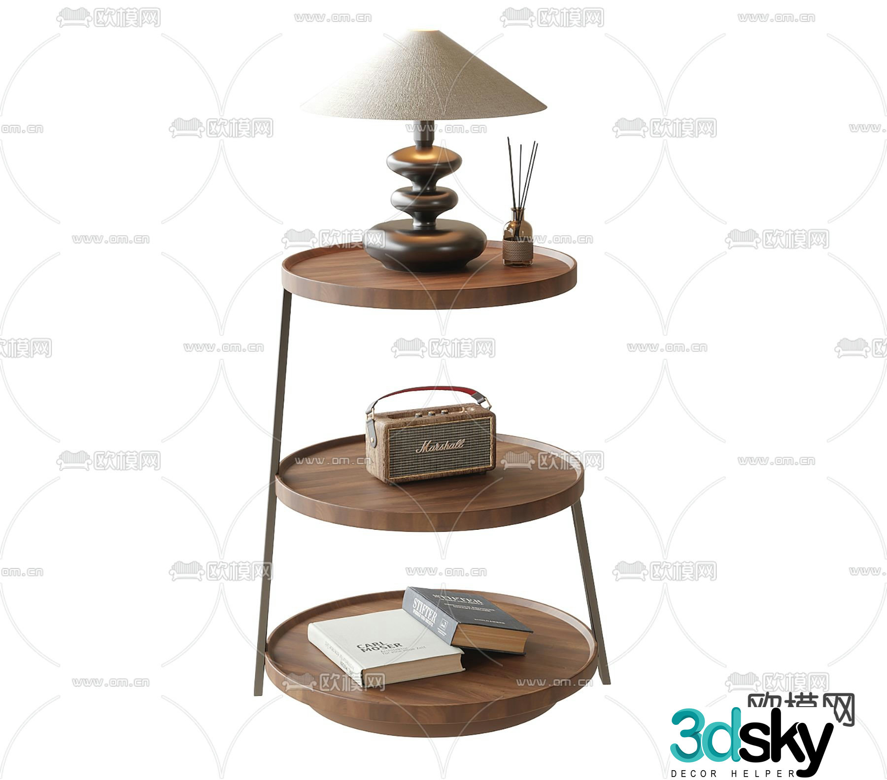 Medieval style side table and corner table 3D model