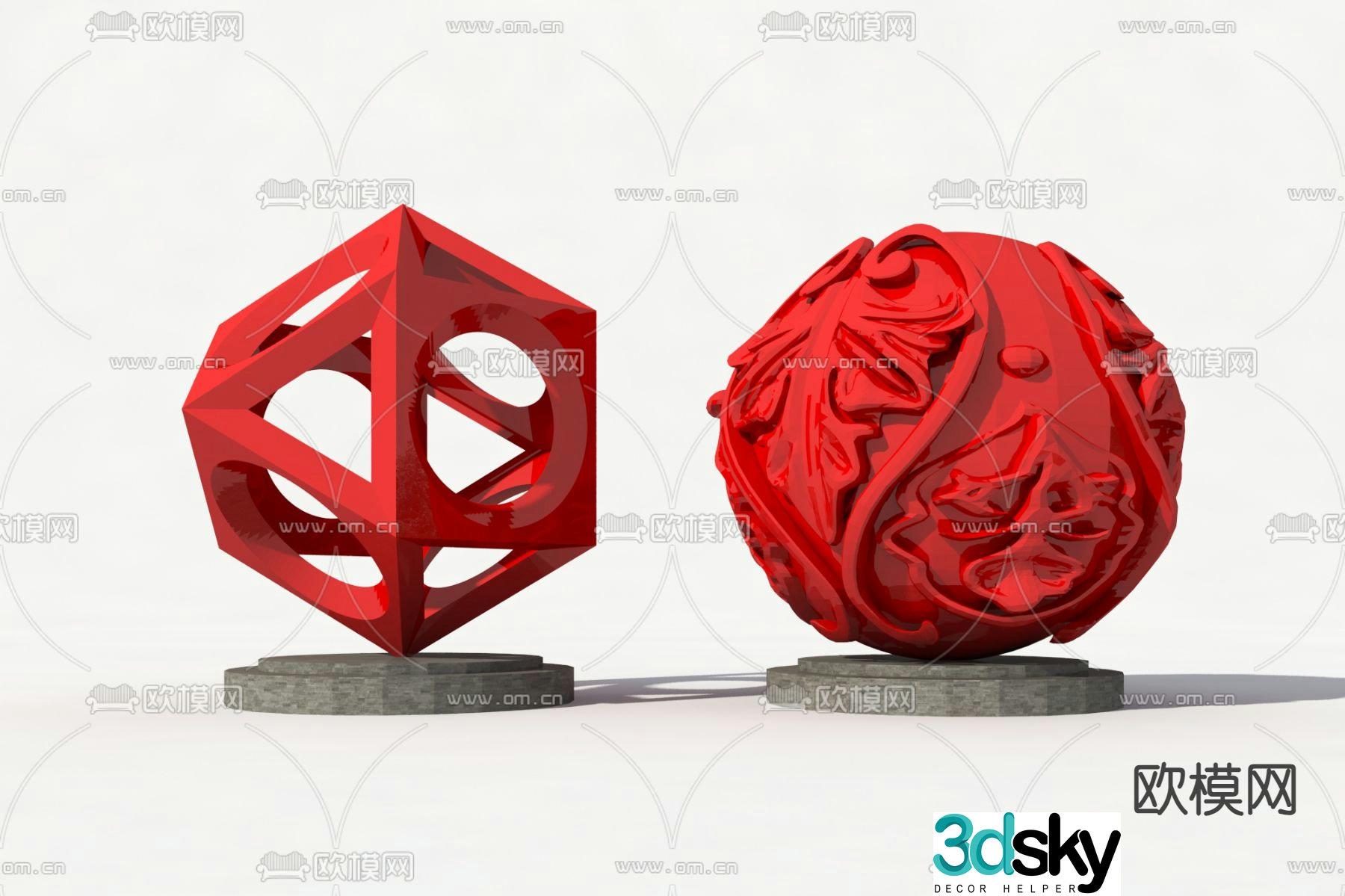 Modern urban sculpture sketch 3D model