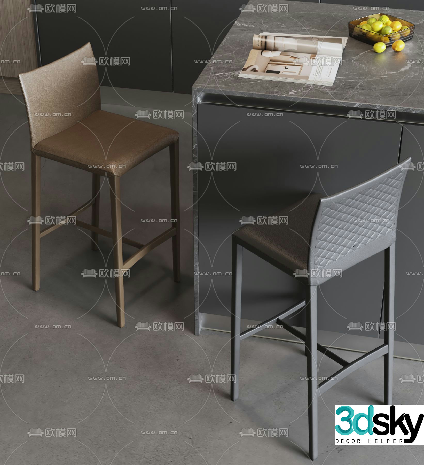bar stool bar stool high stool 3d model