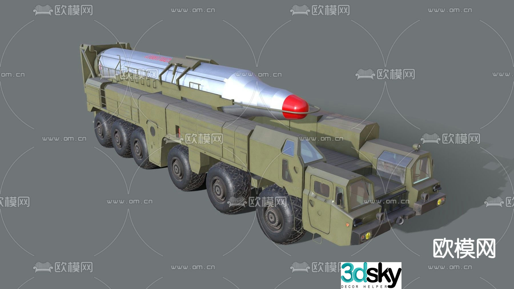 Military missile vehicle 3d model