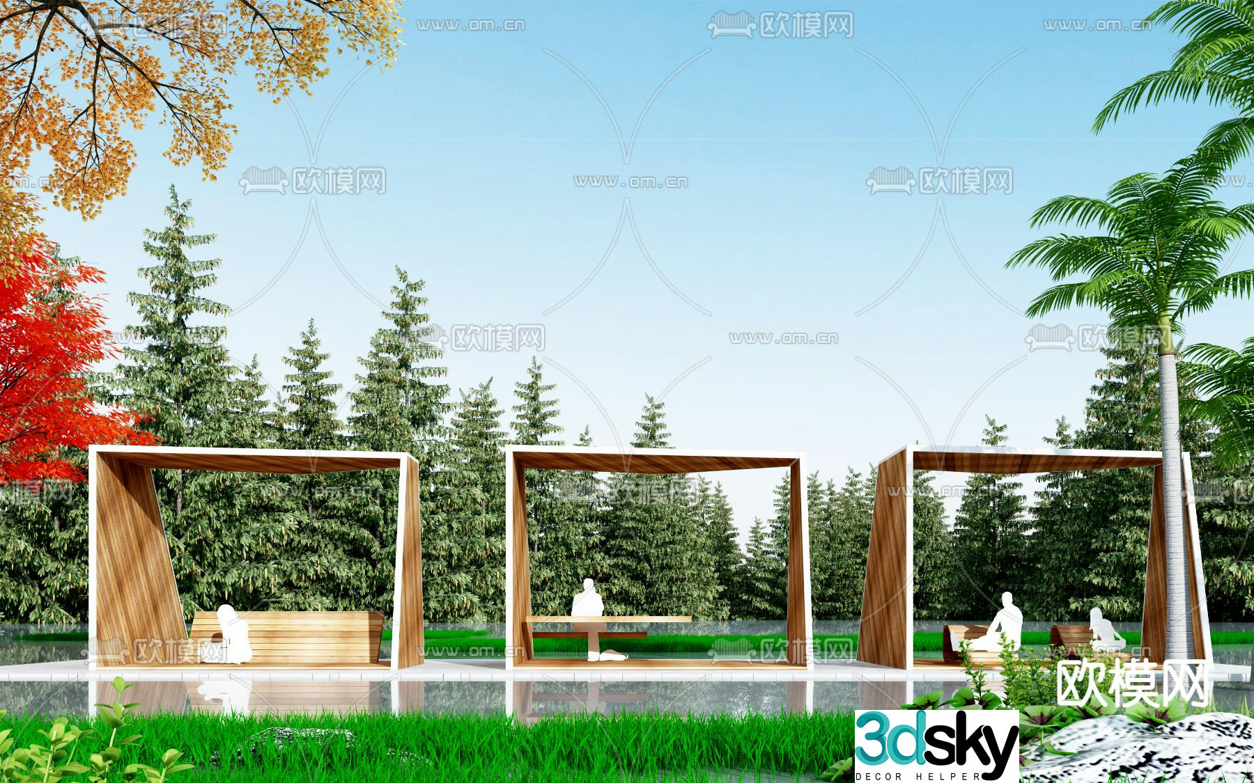 Modern gallery landscape 3D model