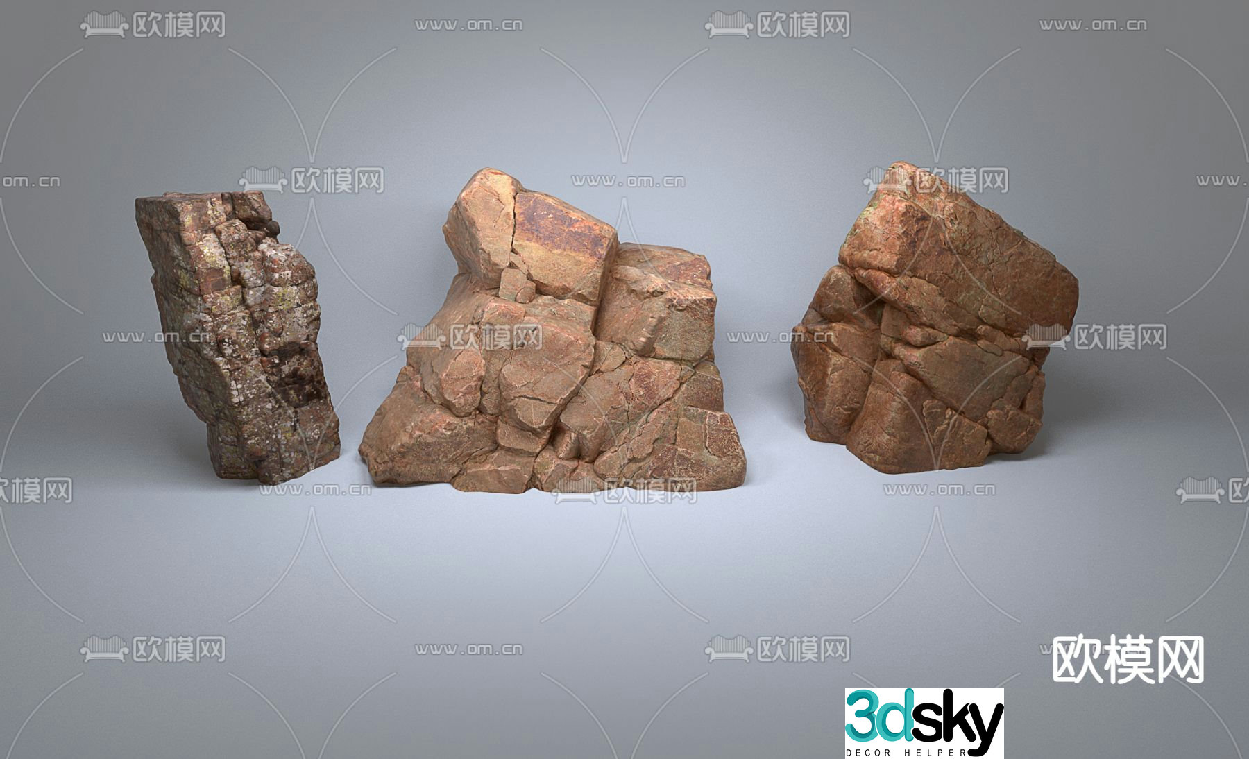 modern rock 3d model