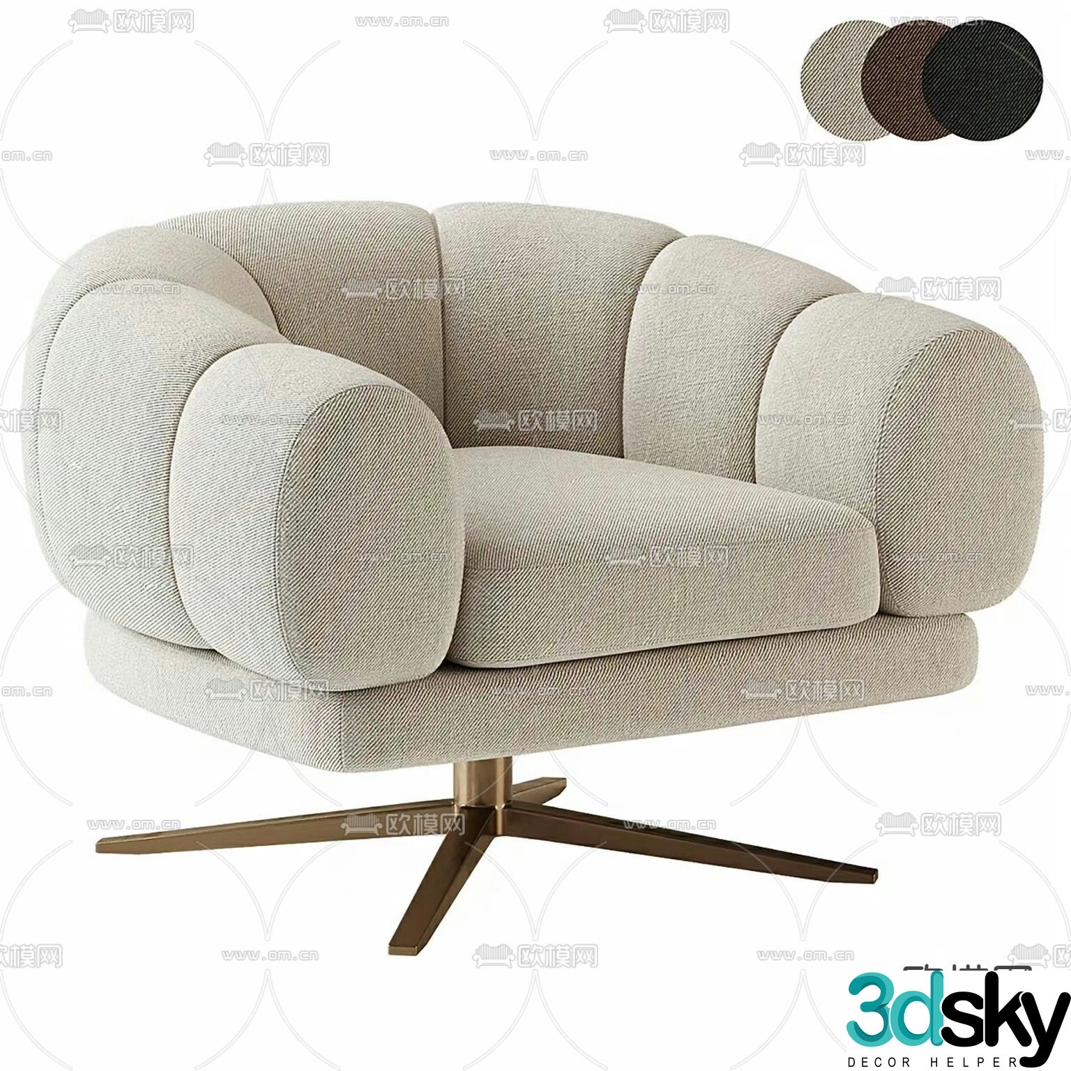 Sunset swivel chair 3d model