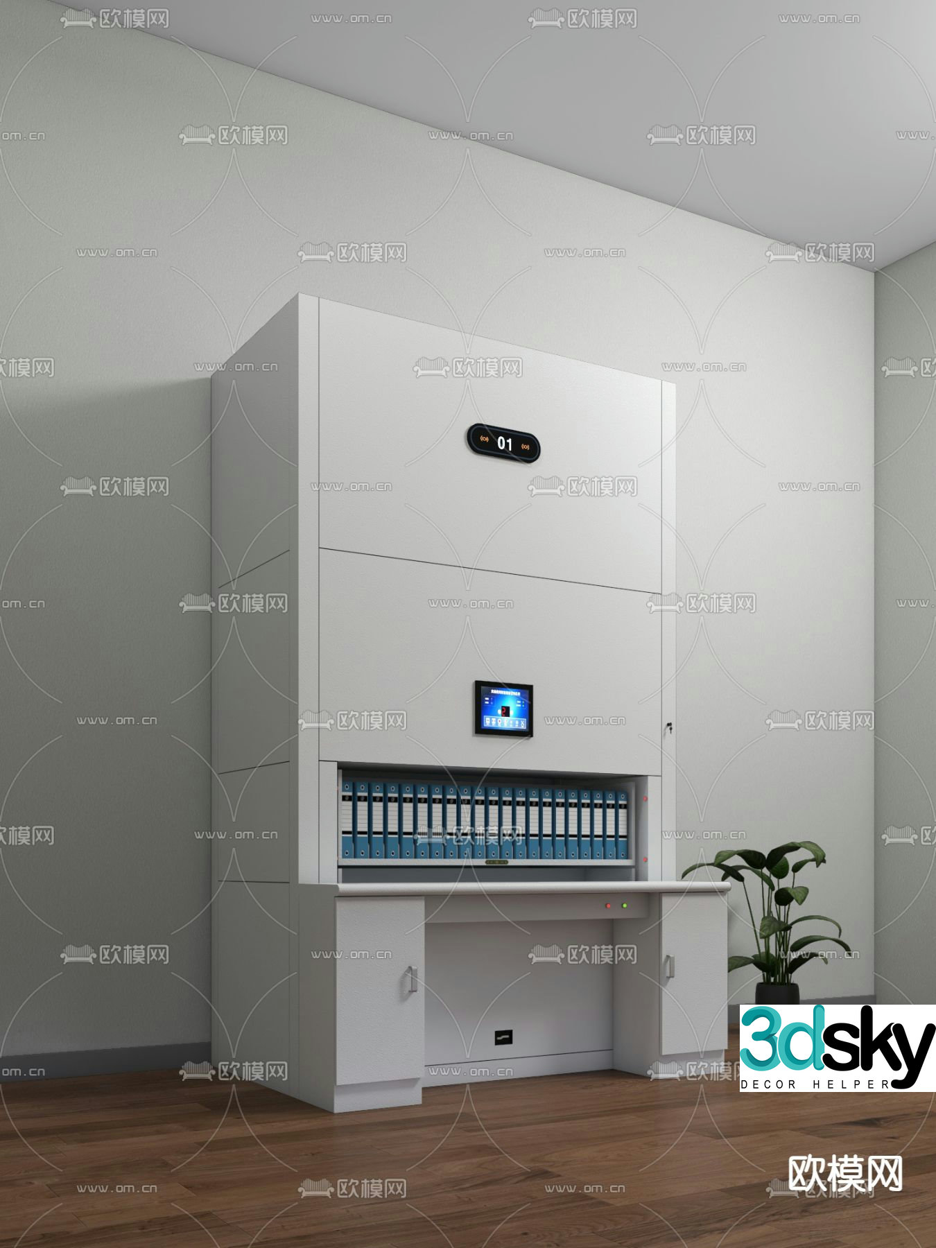 Modern filing cabinet filing cabinet 3d model