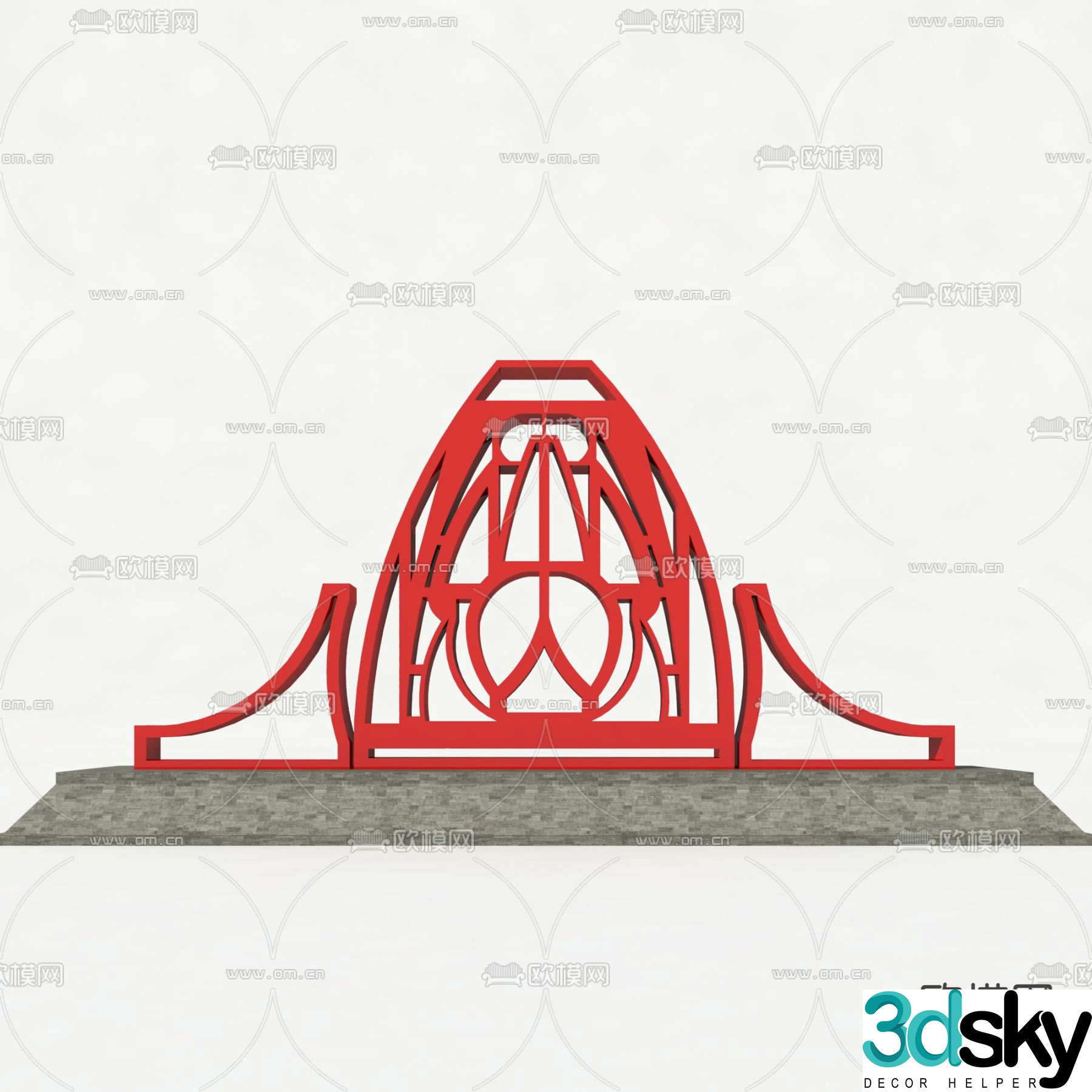 Modern urban sculpture sketch 3D model