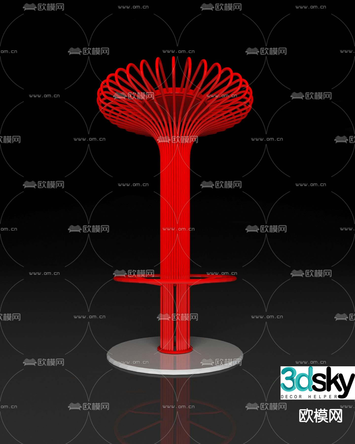 Modern urban sculpture sketch 3d model