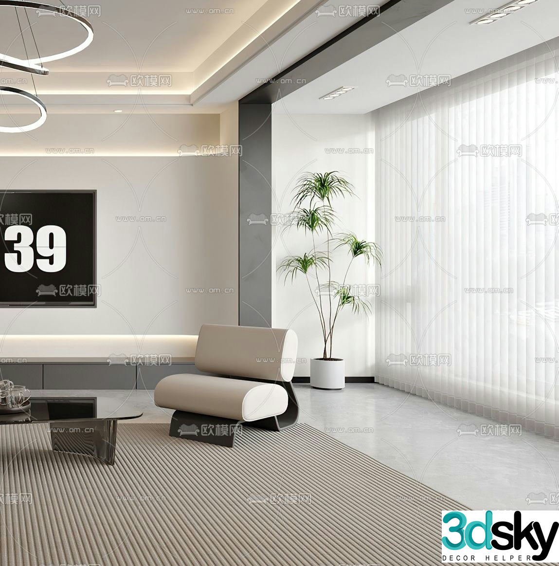Modern lounge chair 3d model