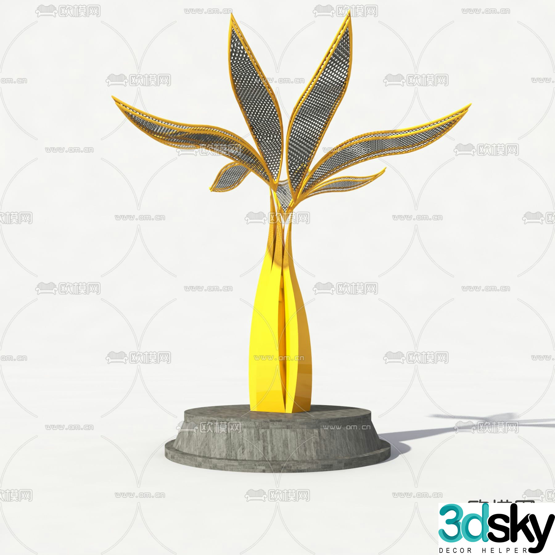 Modern urban sculpture sketch 3D model