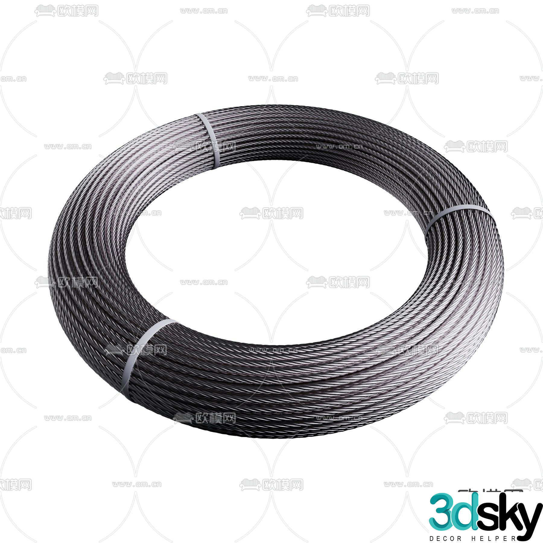 Wire rope roll 3d model