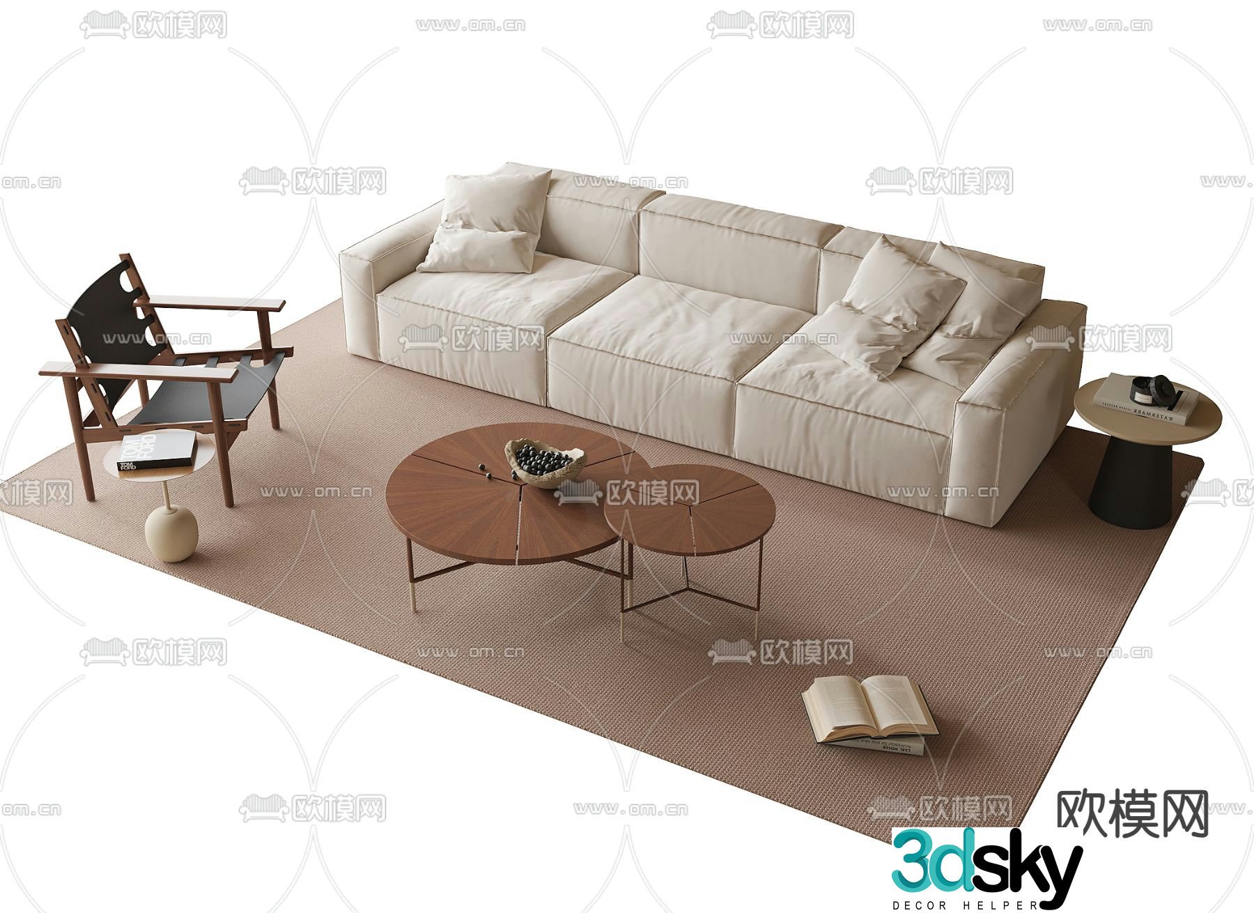 Modern sofa set 3d model